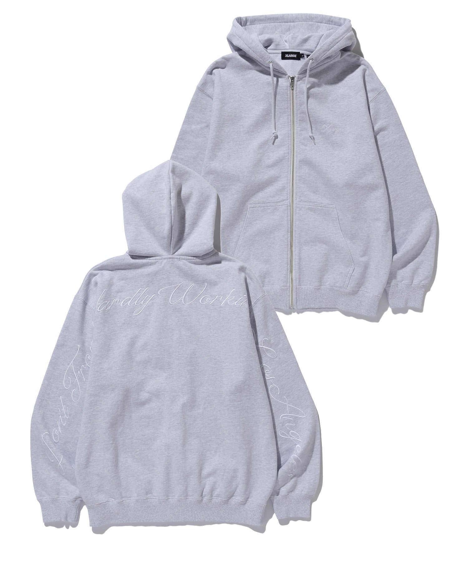 CURSIVE ZIP UP HOODED SWEATSHIRT