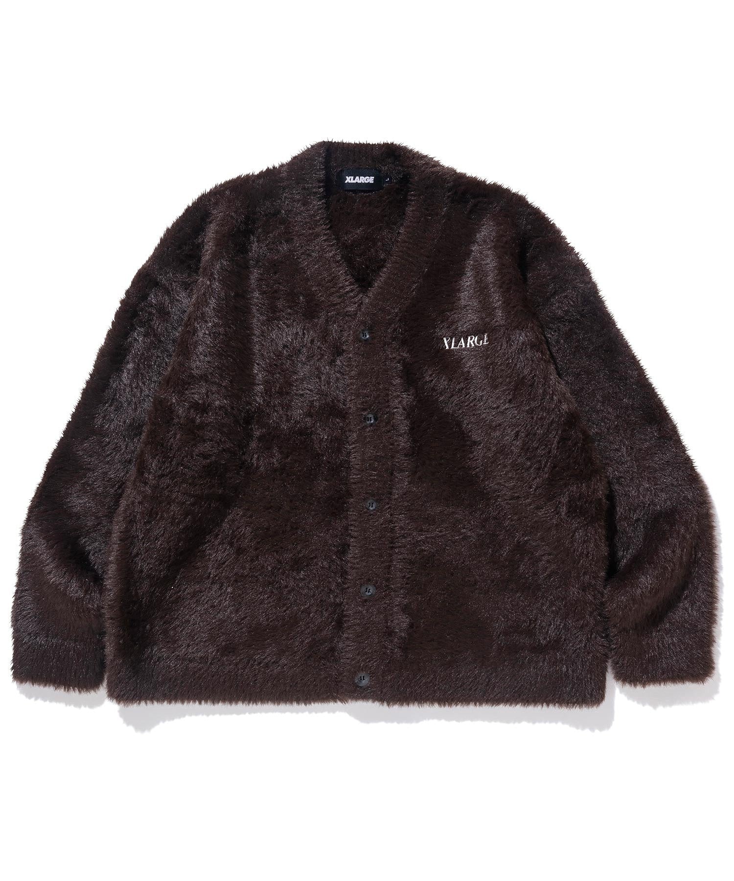 EMBROIDERED SHAGGY CARDIGAN XLARGE