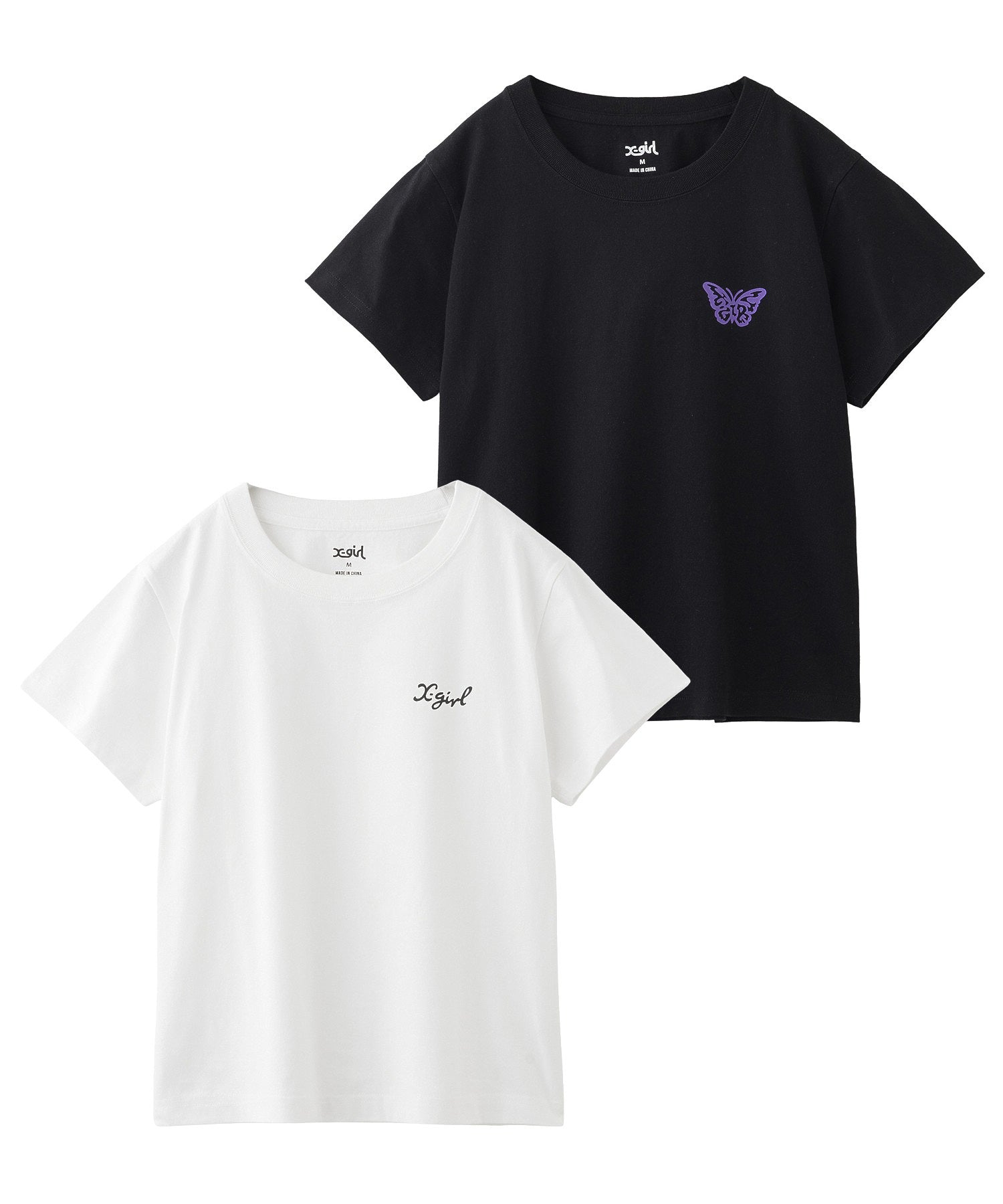 LOGO AND BUTTERFLY 2P S/S BABY TEE