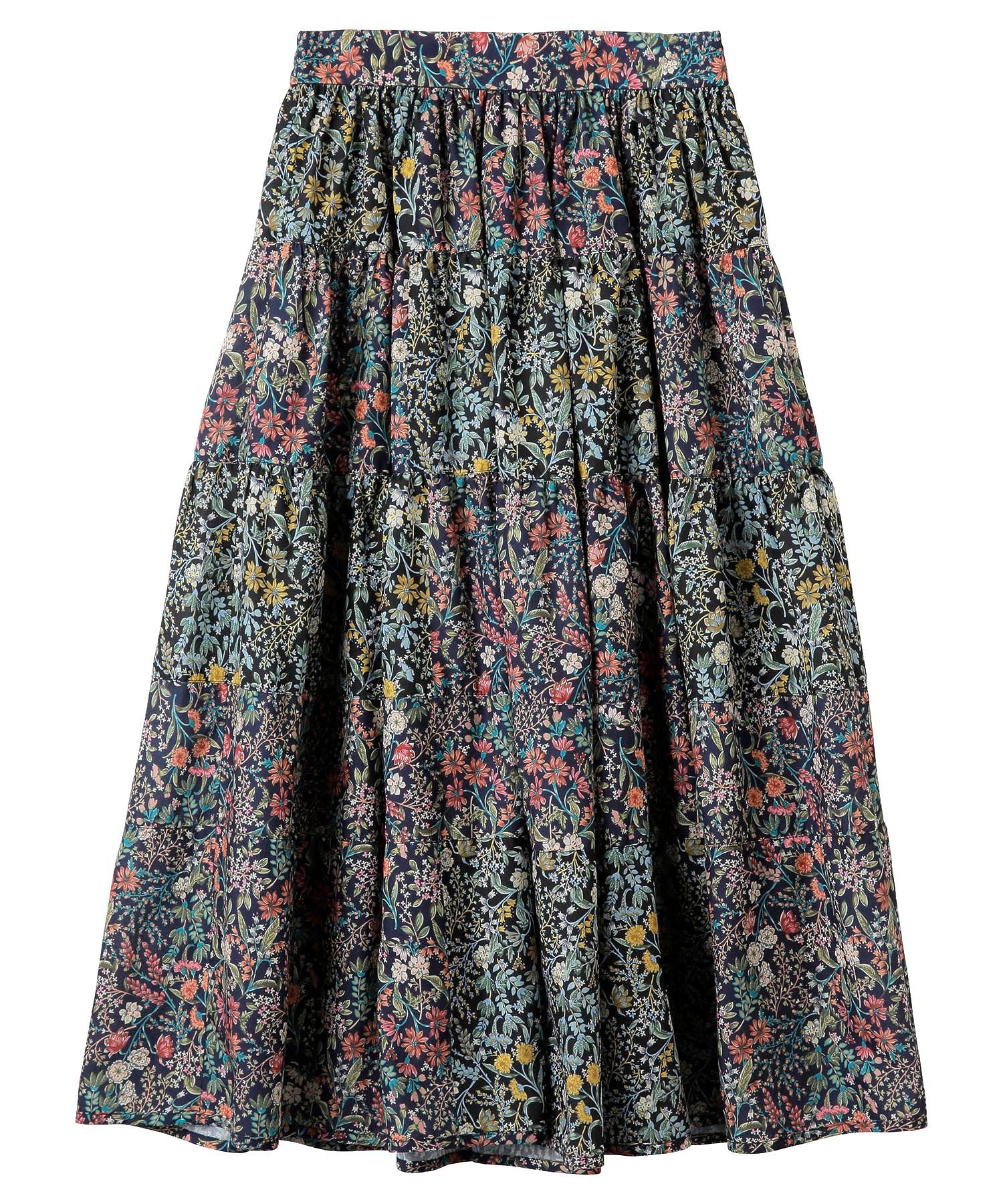 FLORAL PATTERN PANELED SKIRT MILKFED.