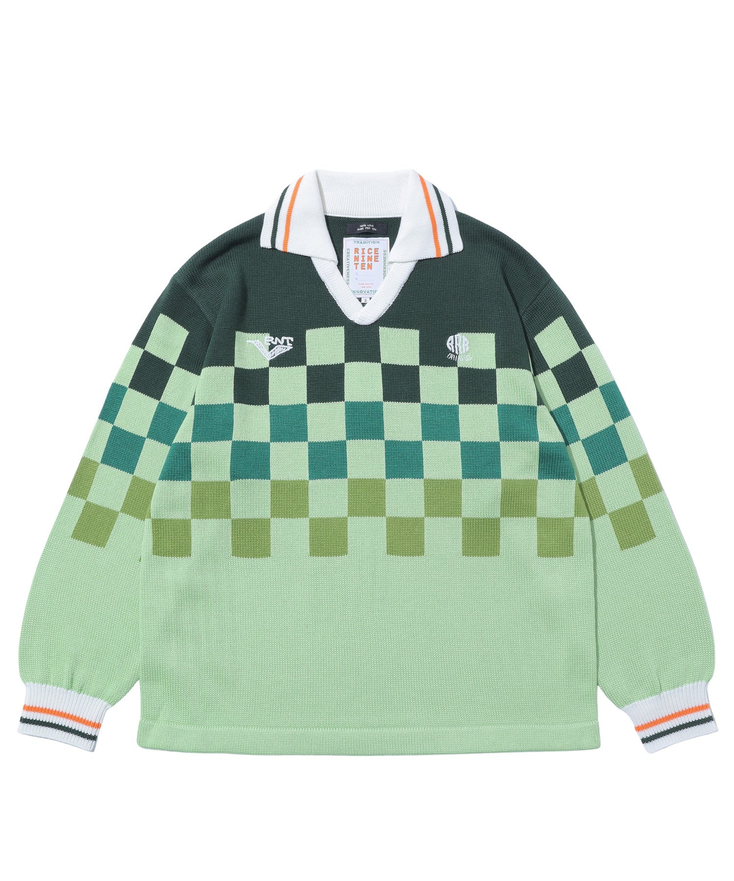 RICE NINE TEN/ライス ナイン テン/KNITTING CHECKRD SOCCER JERSEY/KN-CH-SOC