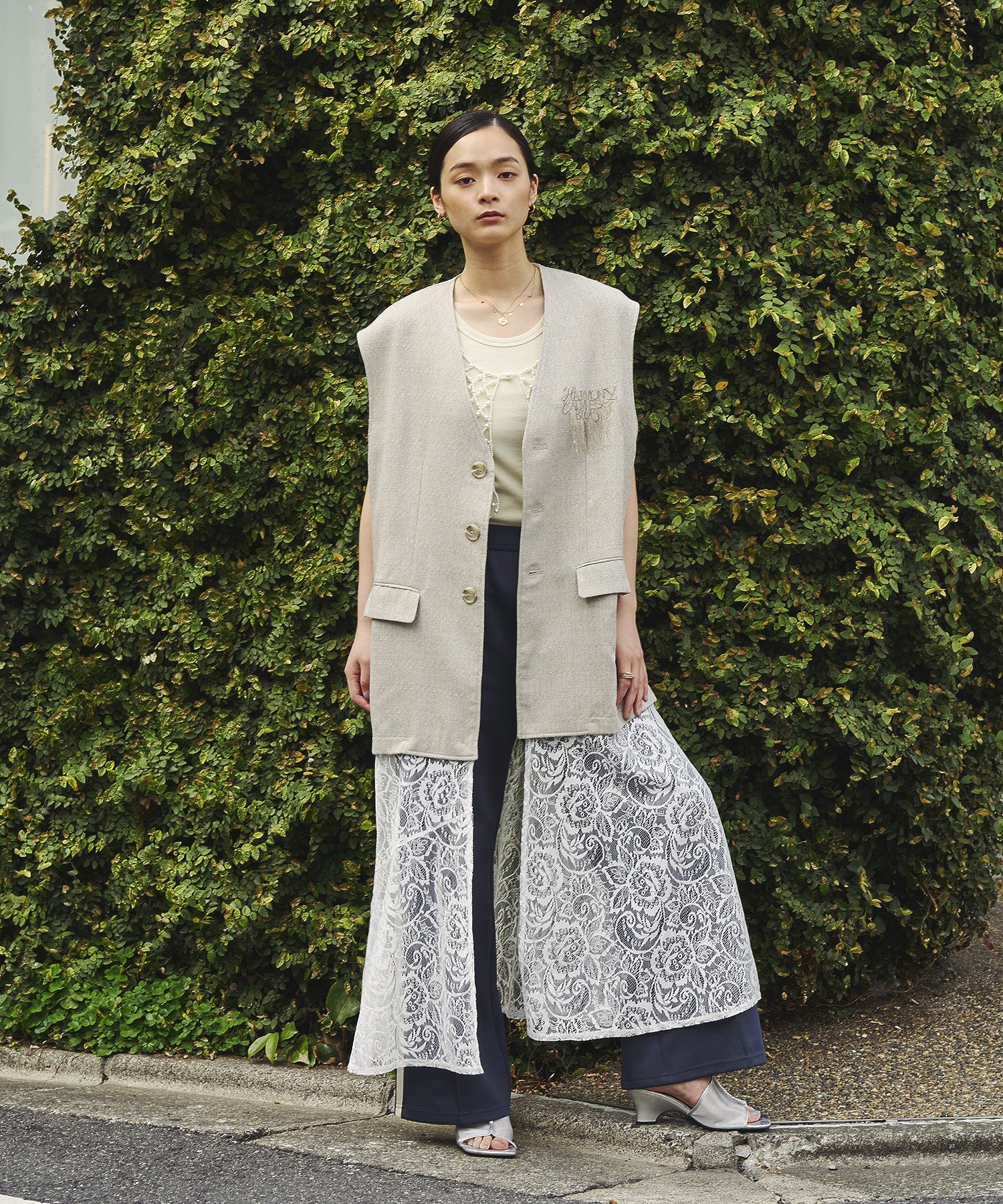 OKIRAKU×ROSE BUD/3WAY LACE SKIRT VEST DRESS