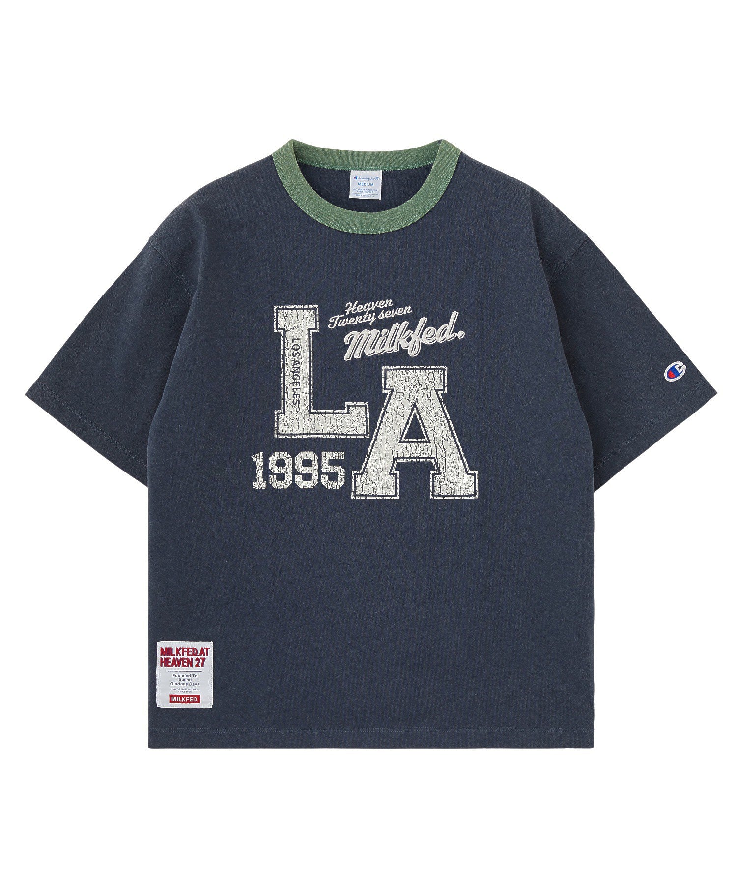 MILKFED.×CHAMPION LA LOGO S/S TEE