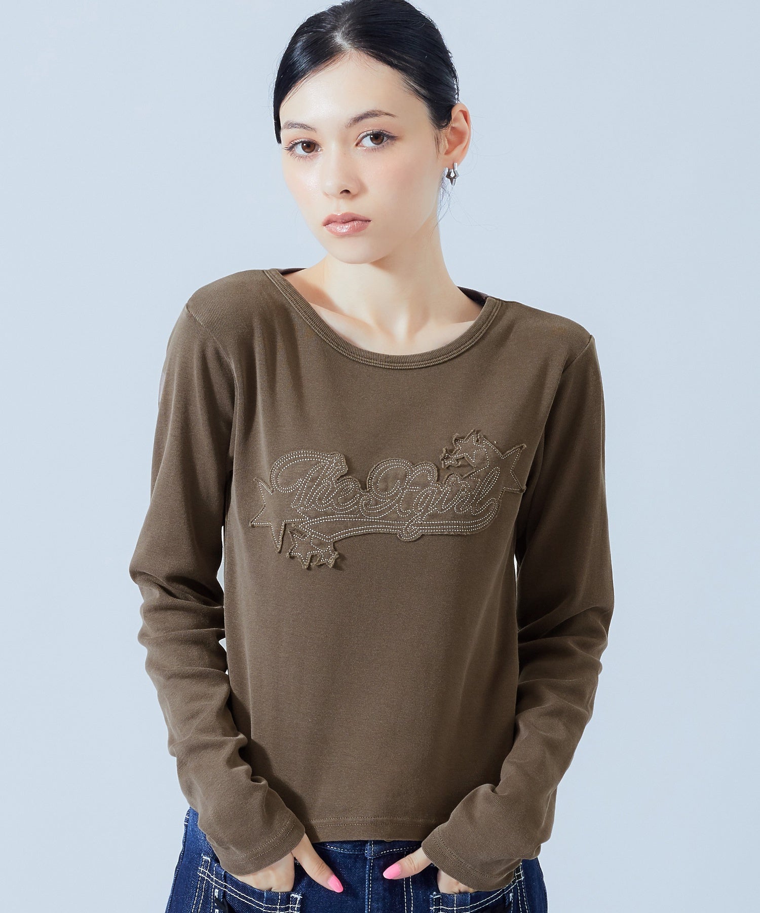 STAR LOGO PATCH FADED L/S COMPACT TOP