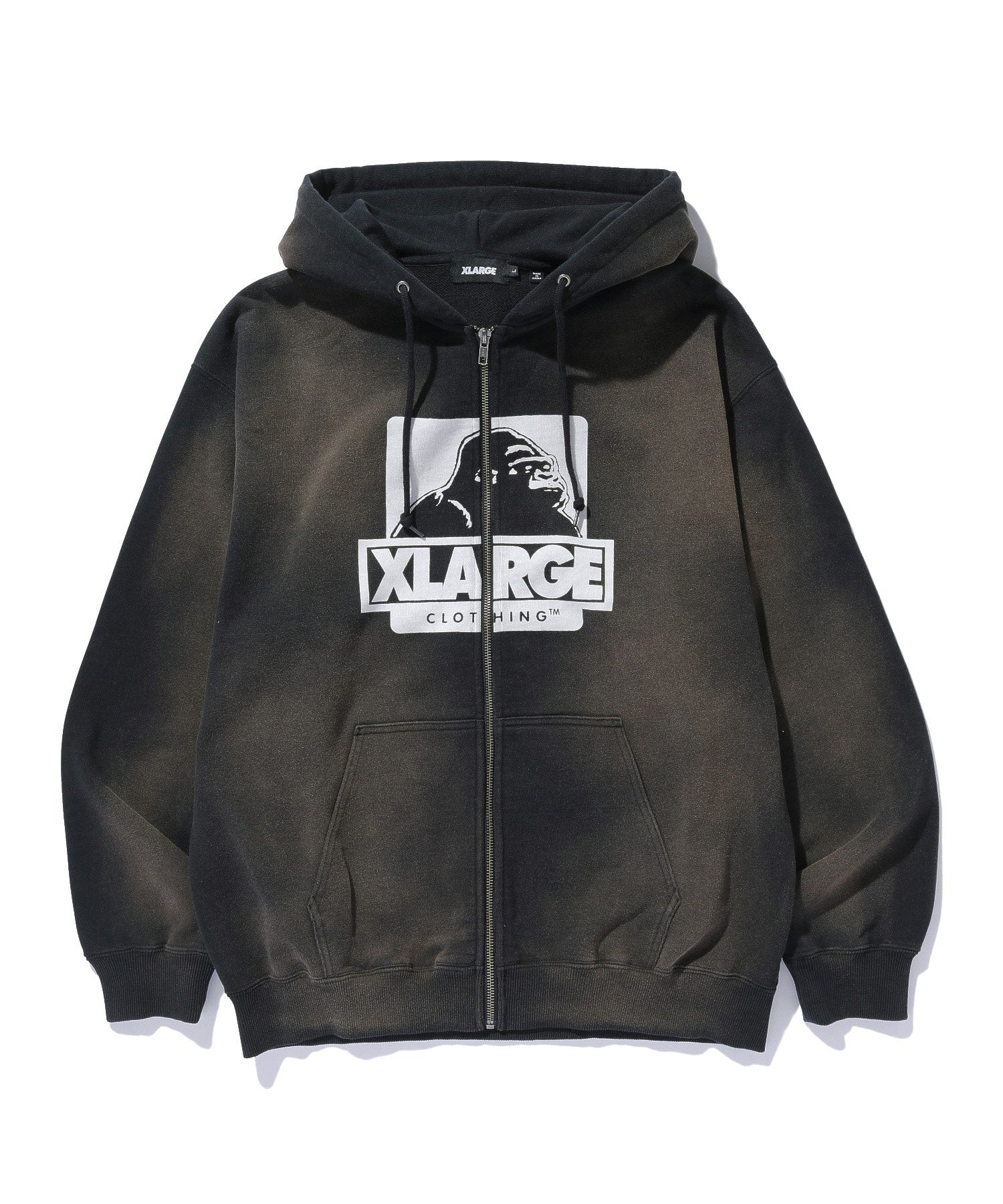 DISCHARGE PRINTED OG ZIP HOODED SWEATSHIRT