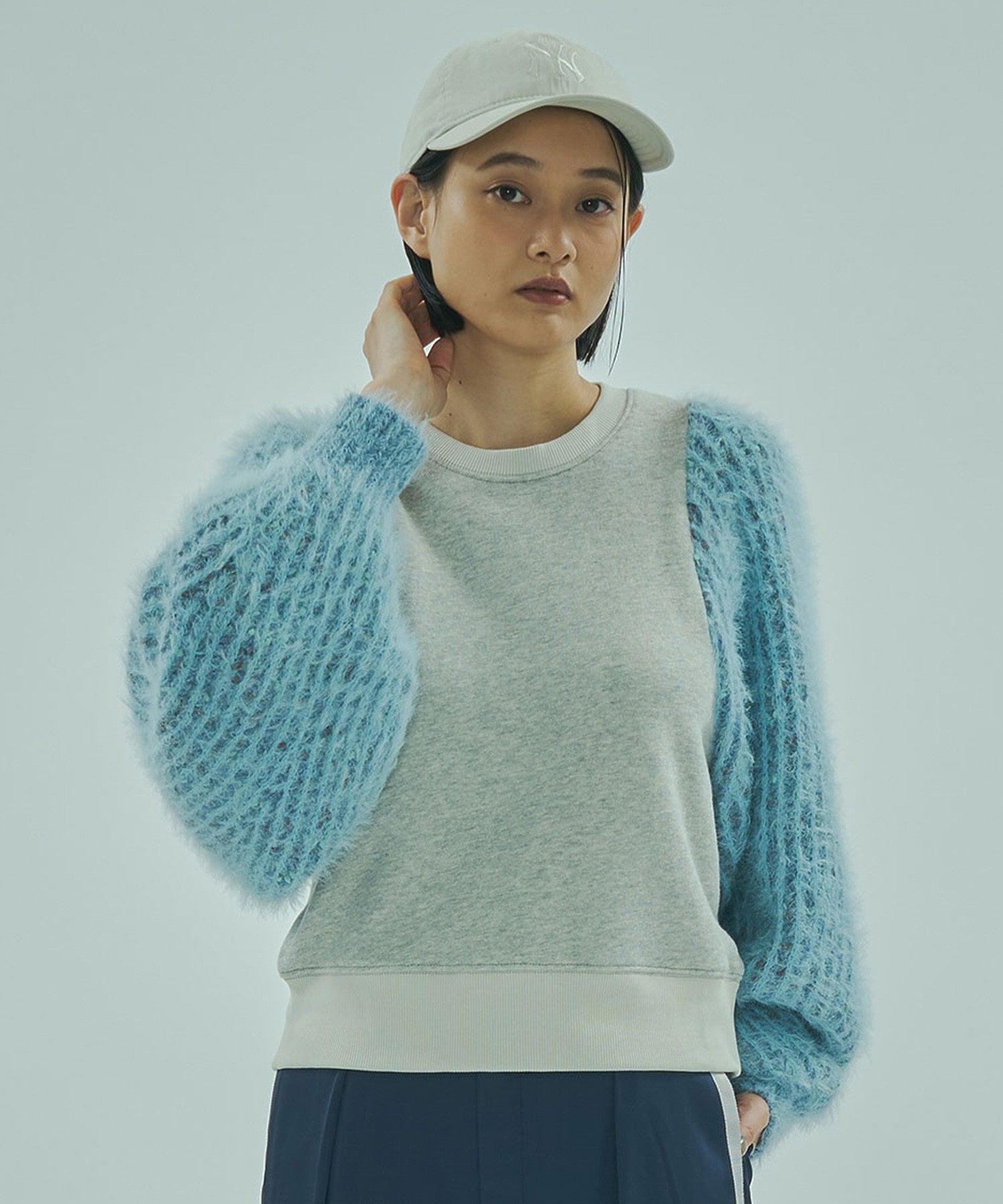 mici/KNIT VOLUME SLEEVES TOP