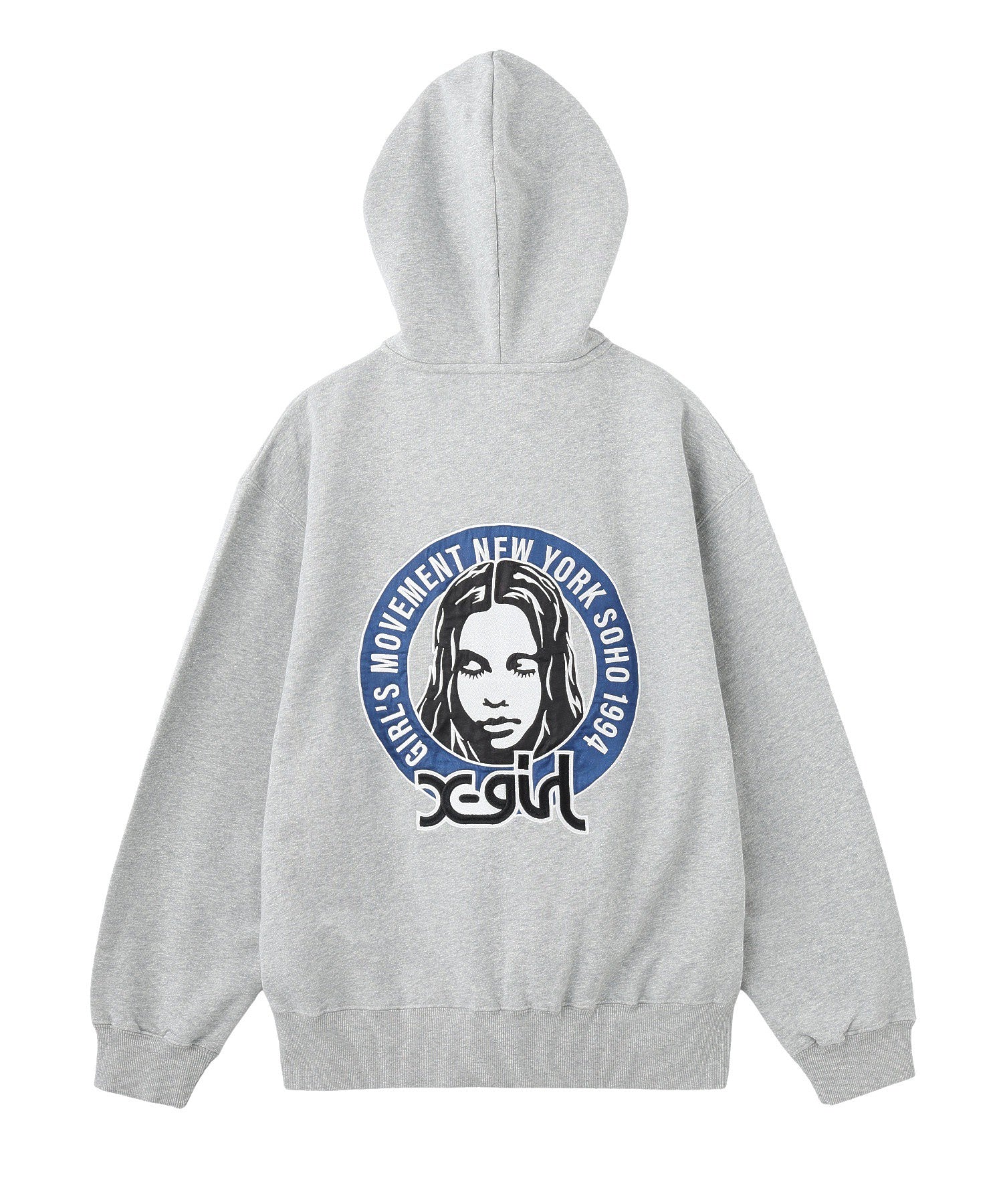 FACE IN CIRCLE LOGO PATCH ZIP UP SWEAT HOODIE
