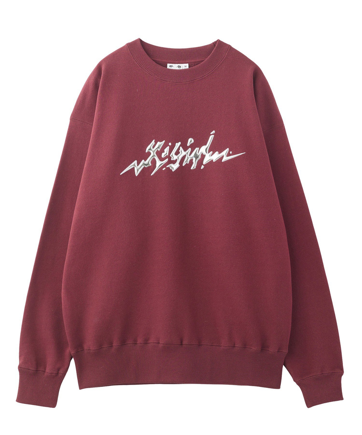 METALLIC DISTORTION LOGO SWEAT TOP