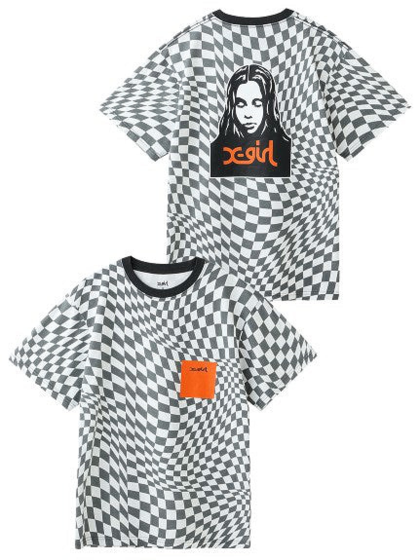 CHECKERED FACE S/S TEE X-girl