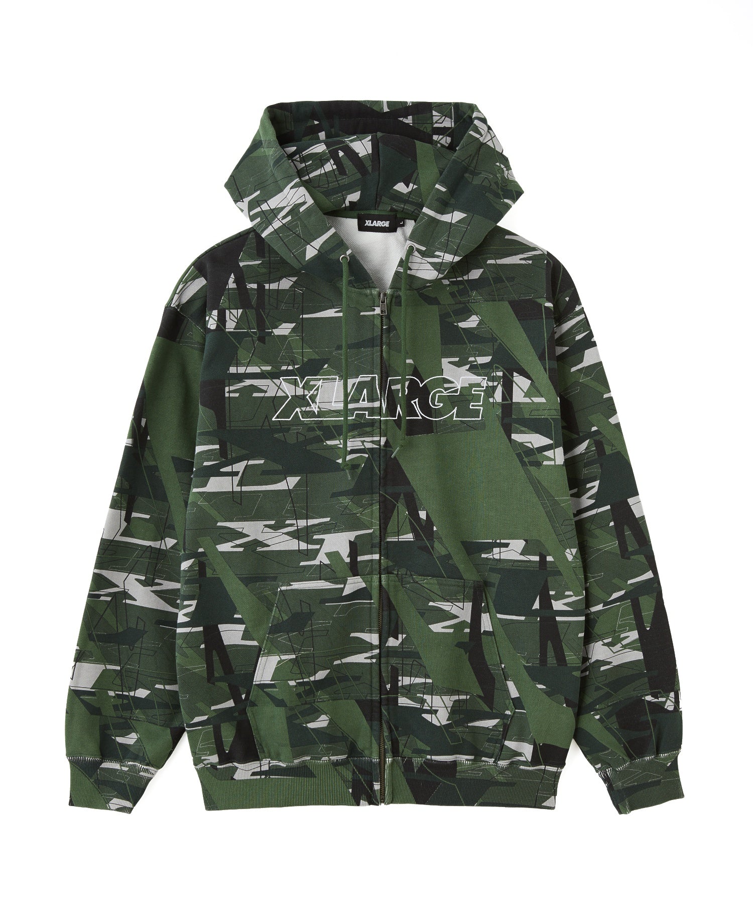ALLOVER PRINT ZIP HOODED SWEATSHIRT