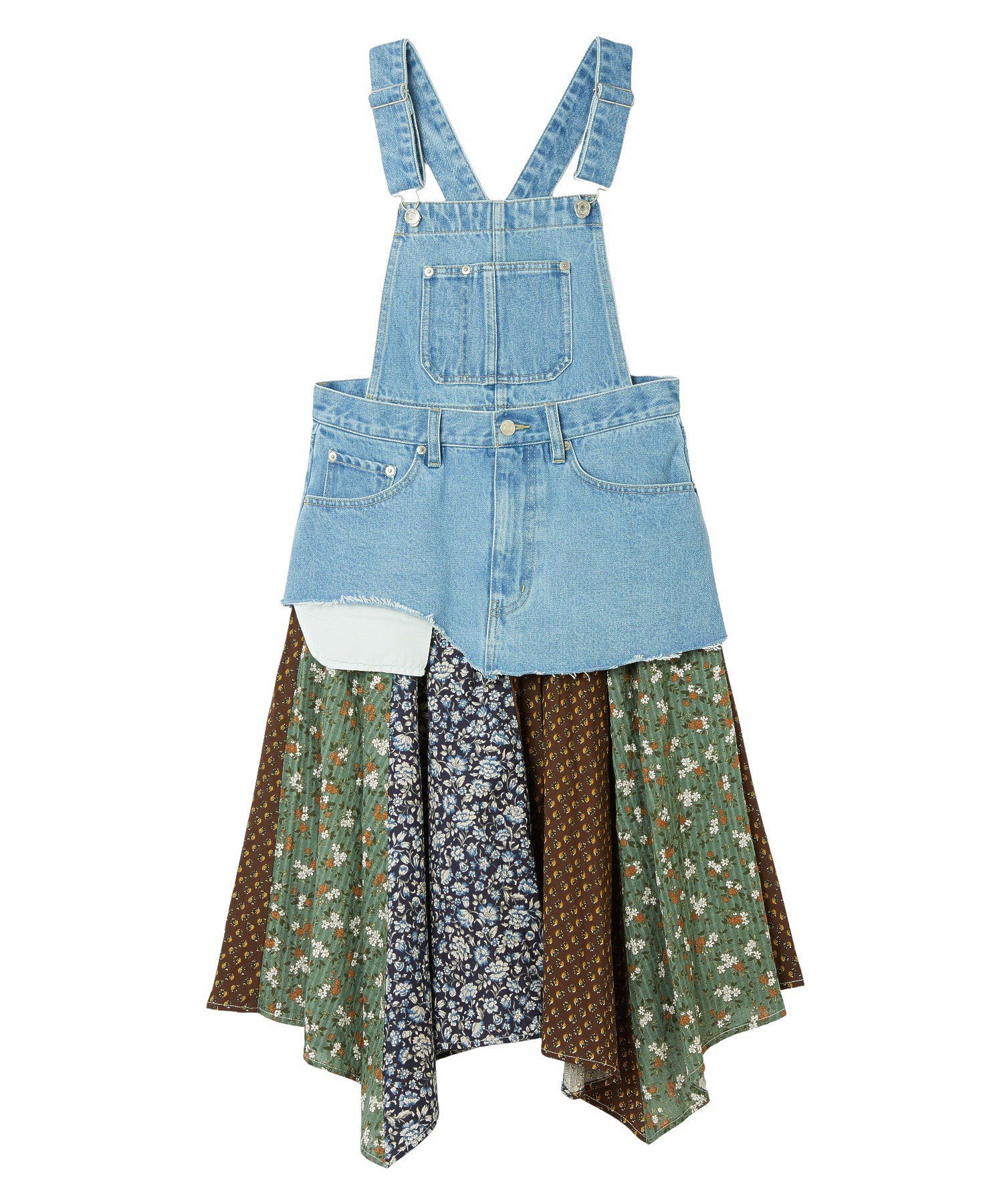 PATCHWORK OVERALL SKIRT