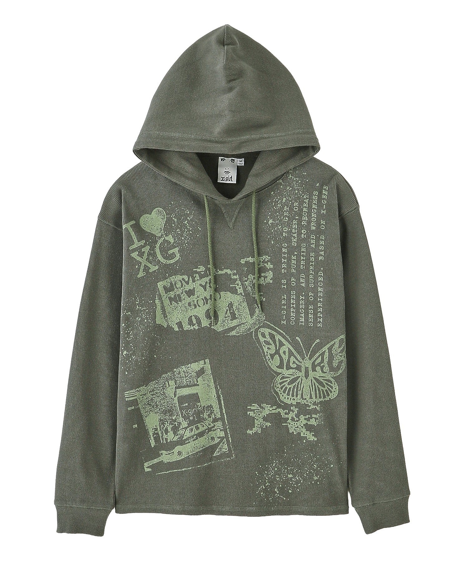 COLLAGE GRAPHIC HOODED TOP