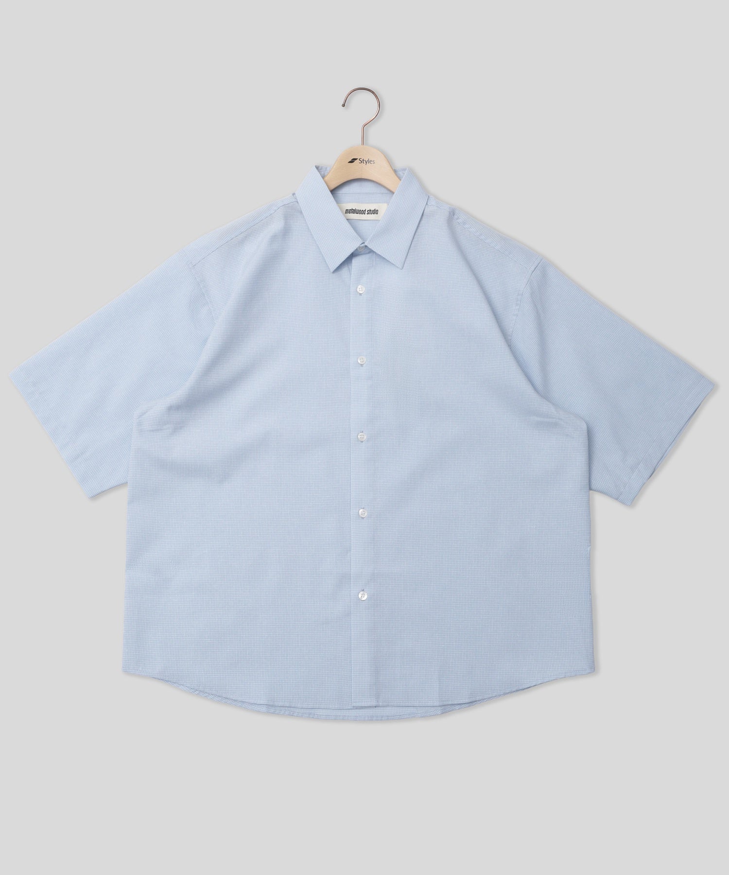 METALWOOD/メタルウッド スタジオ/MICRO GRID OVERSIZED BUTTON UP SHIRT 26SS-04-05