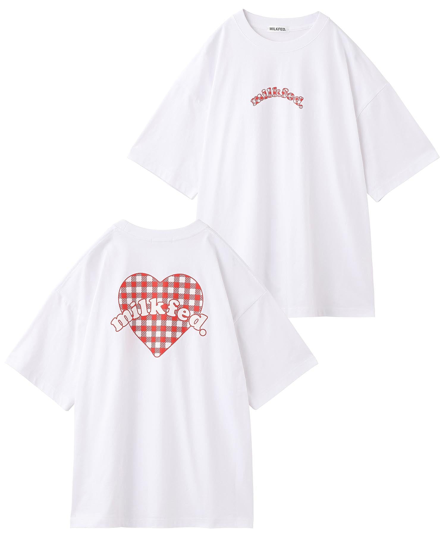 CHECKERED HEART WIDE S/S TEE MILKFED.