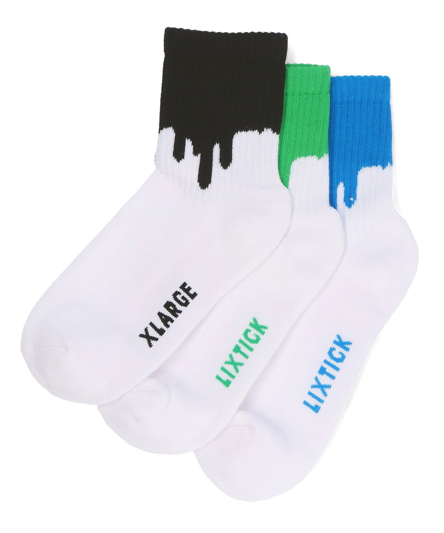 XLARGE×LIXTICK DRIP SOCKS 3PACK A