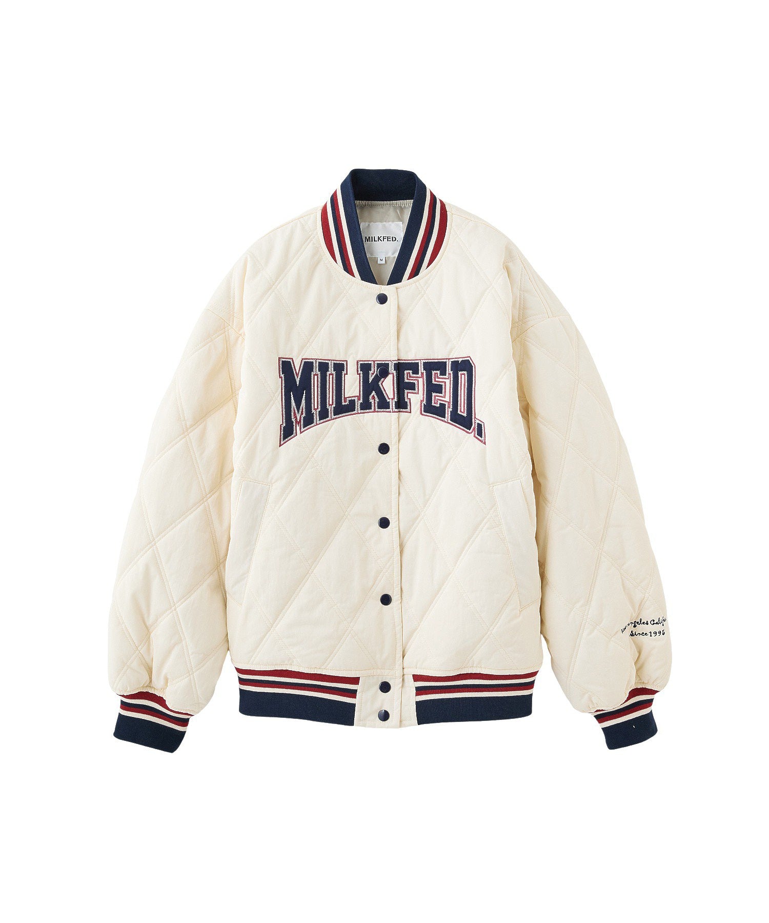 SATIN LOGO PATCH QUILTED JACKET