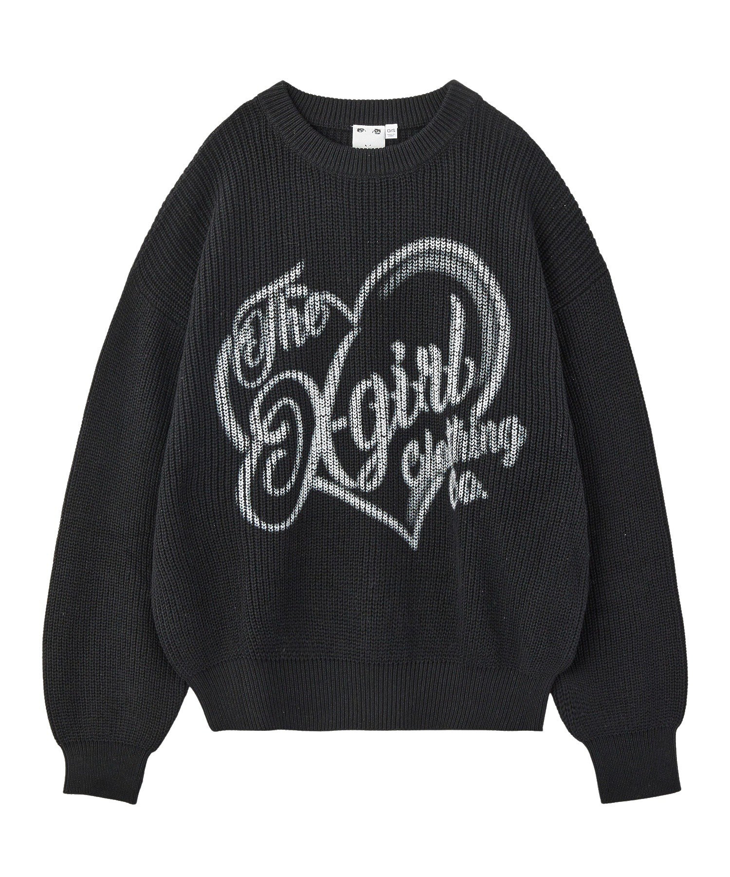 HEART SPRAY LOGO KNIT TOP