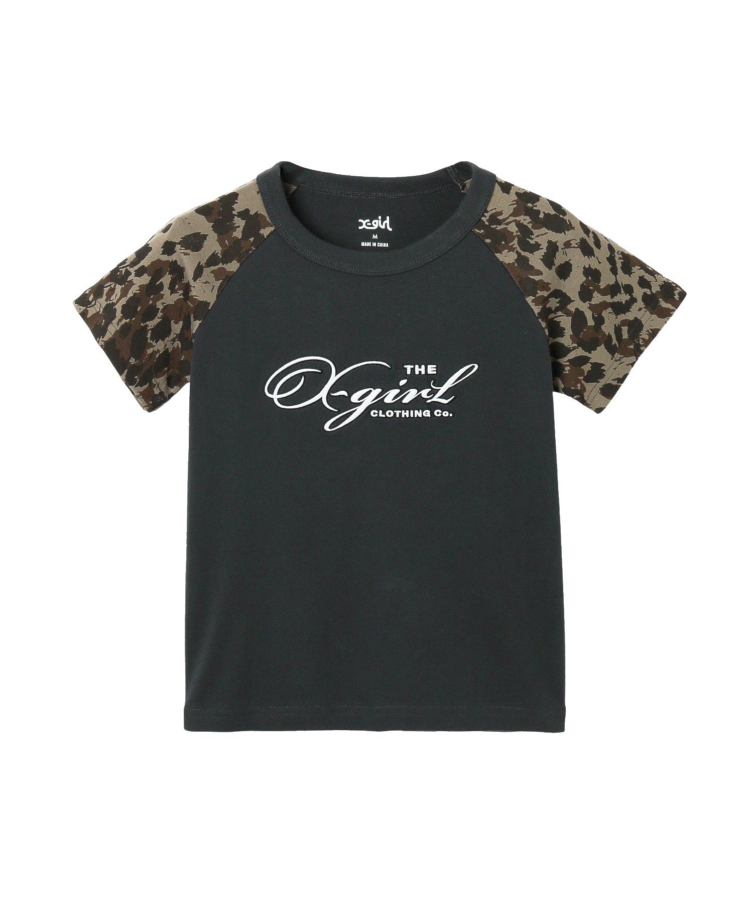 LEOPARD MIX RAGLAN S/S BABY TEE
