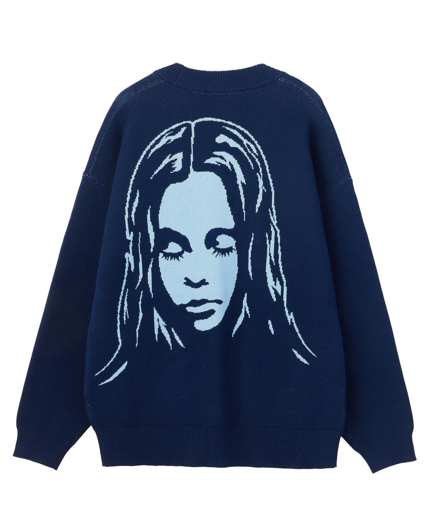 FACE BACK JACQUARD KNIT CARDIGAN