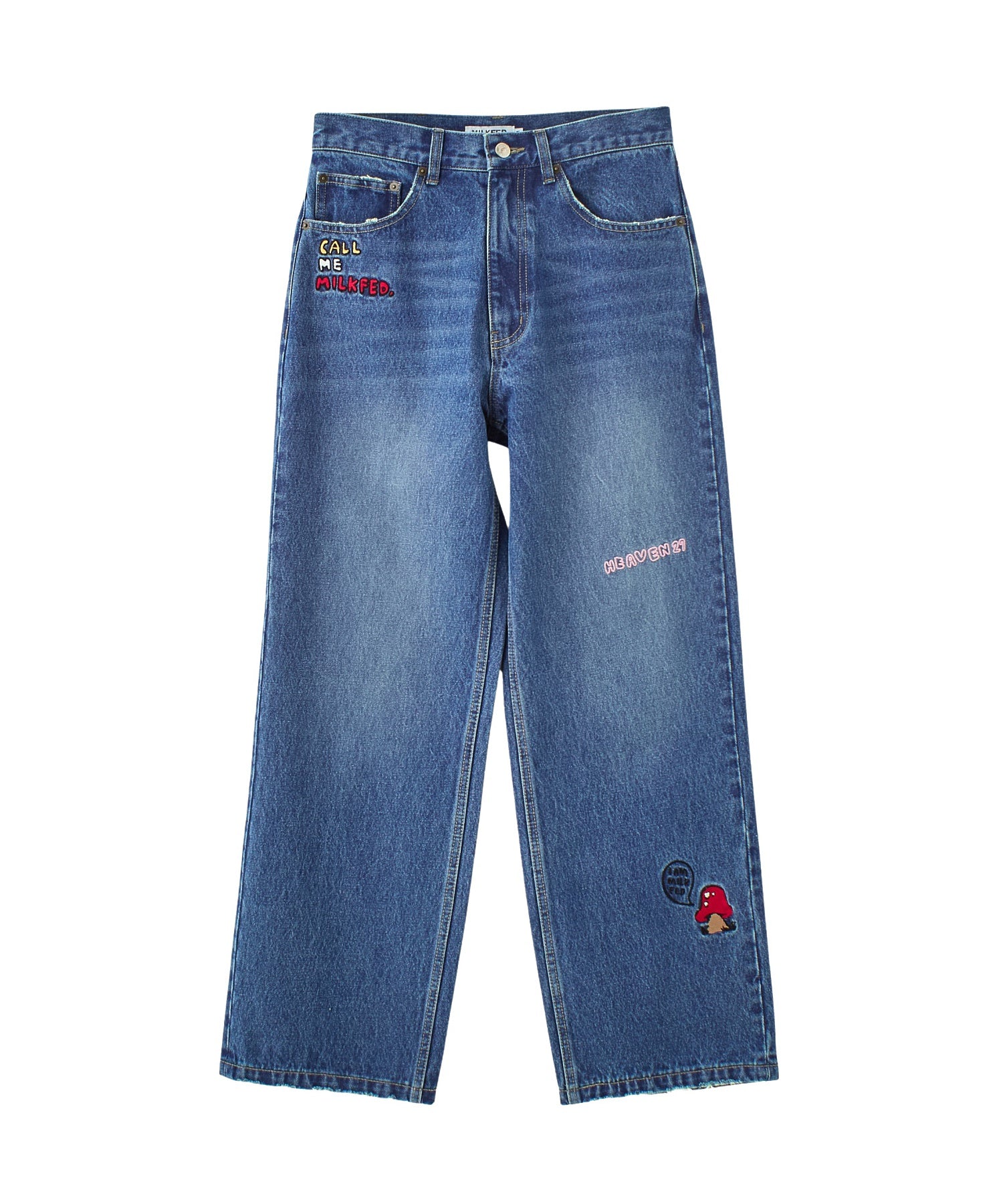 DOODLE EMBROIDERED DENIM PANTS