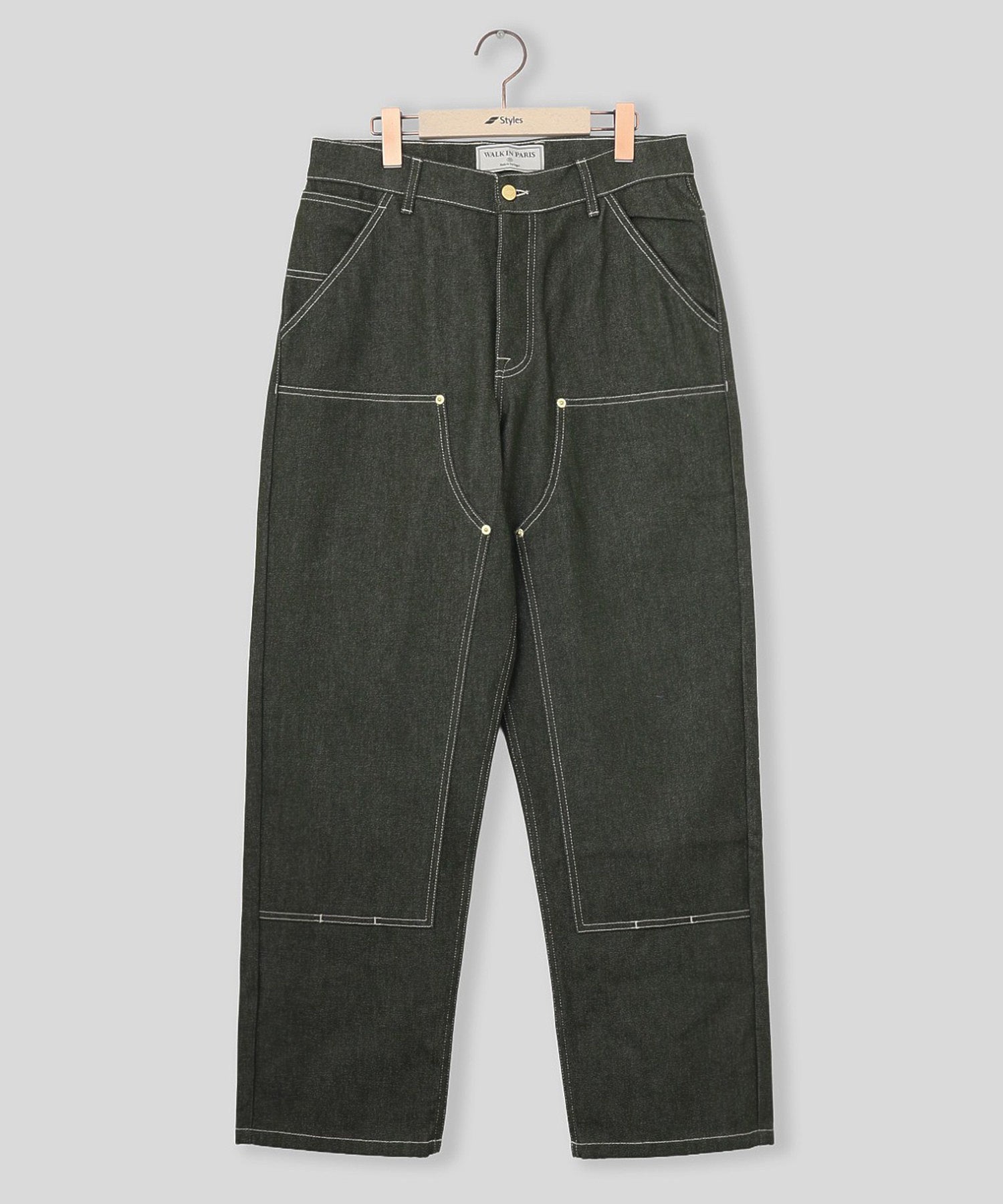 WALK IN PARIS/ウォーキンパリス/Green denim Double Knee Pants