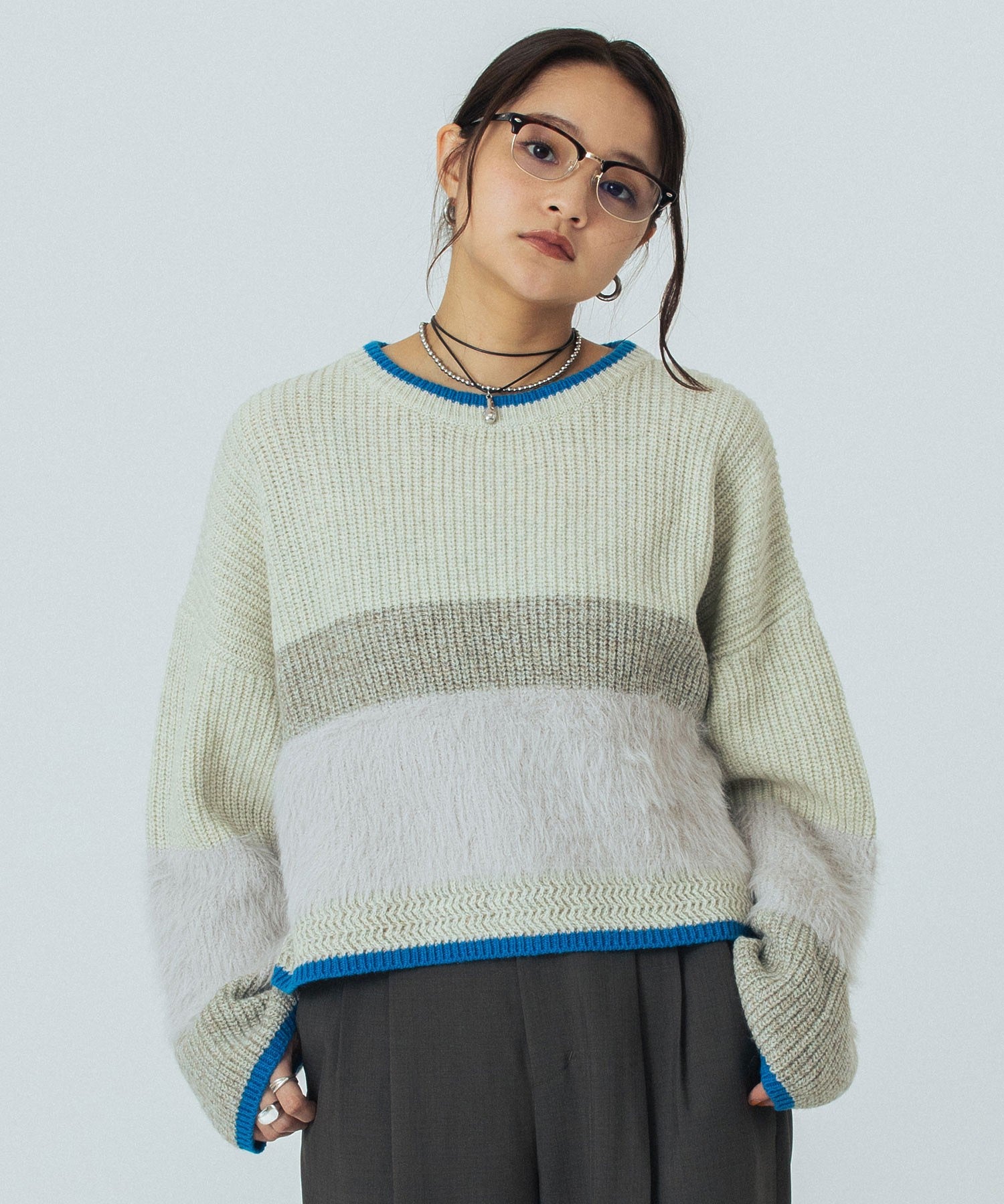 CROPPED BLOKING KNIT