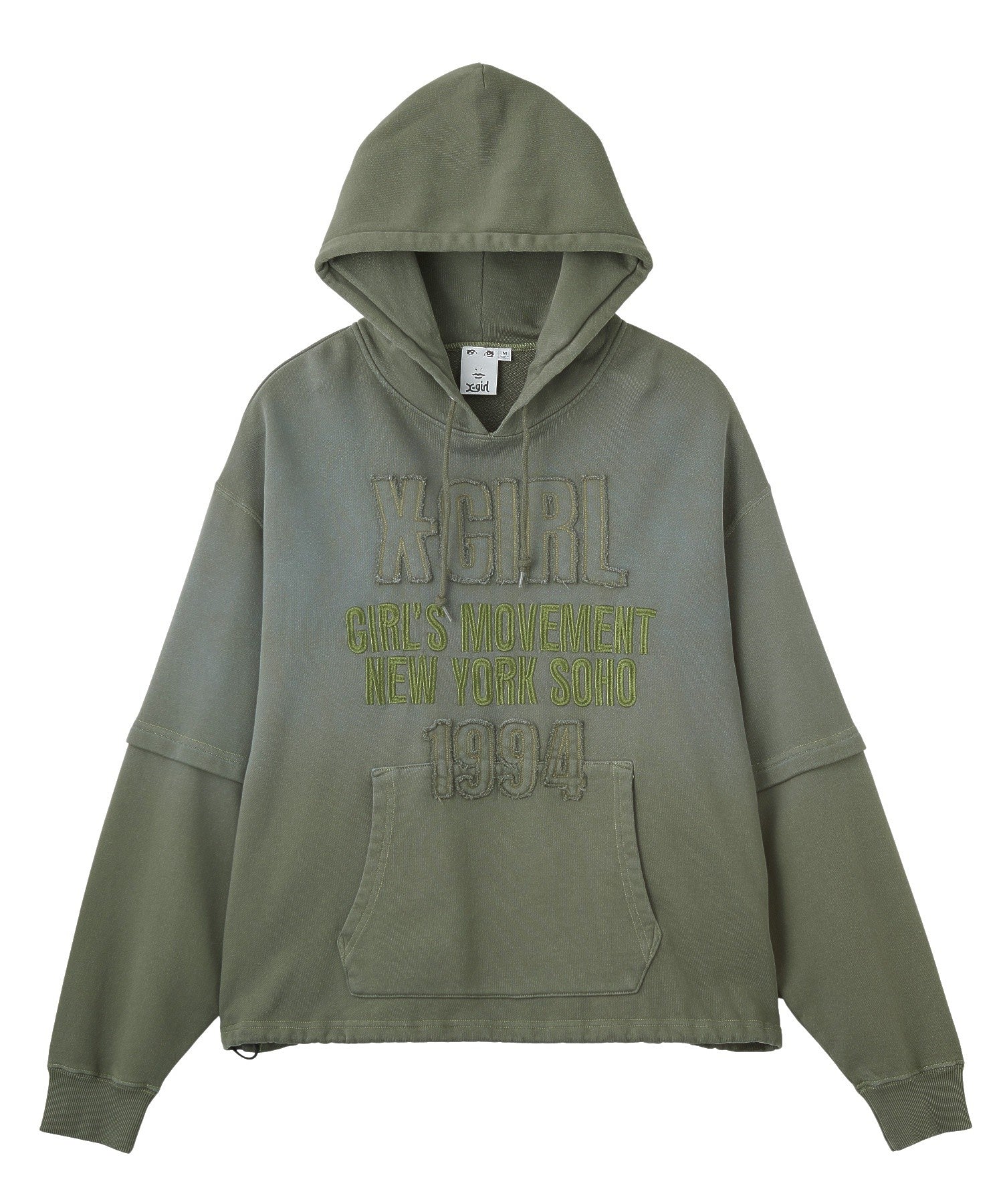 FADED LAYERED SWEAT HOODIE