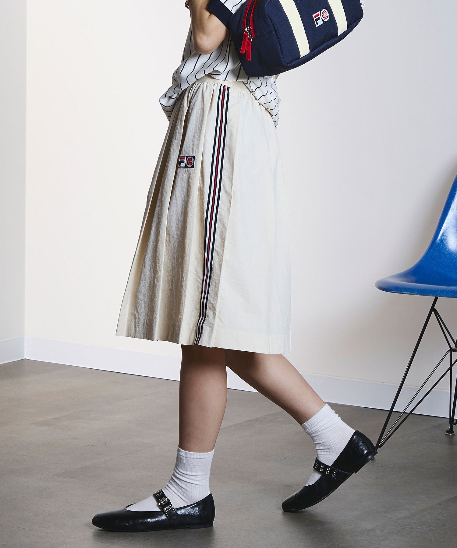 FILAⅹROSEBUD SIDE LINE PLEATED SKIRT