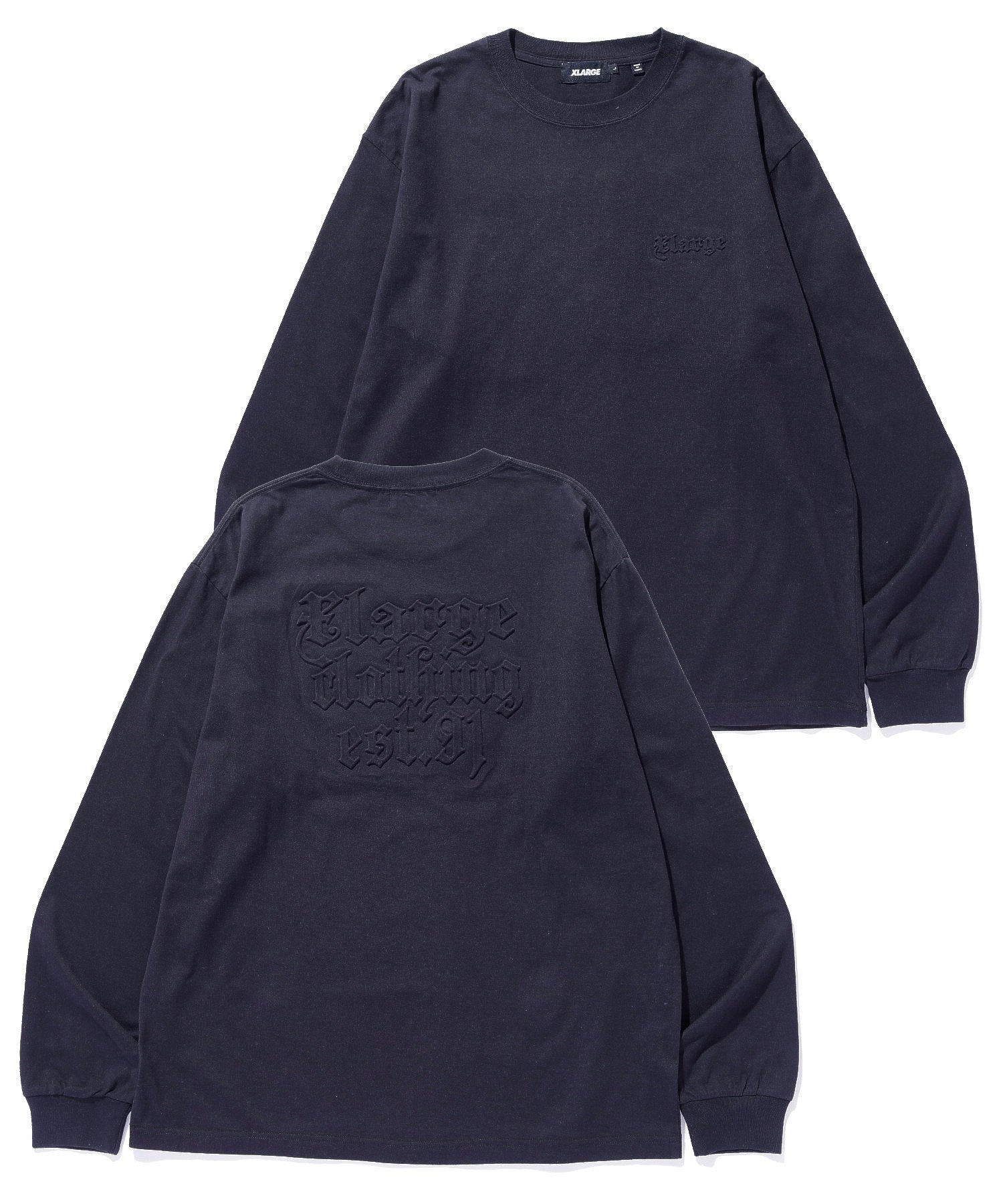 EMBOSSED OLD ENGLISH L/S TEE