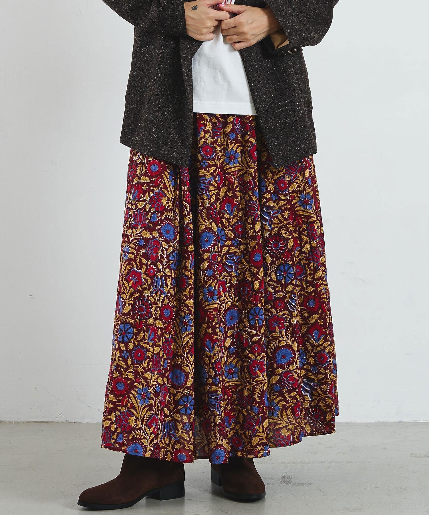 mag.by c/ETHNIC PRINT LONG SKIRT