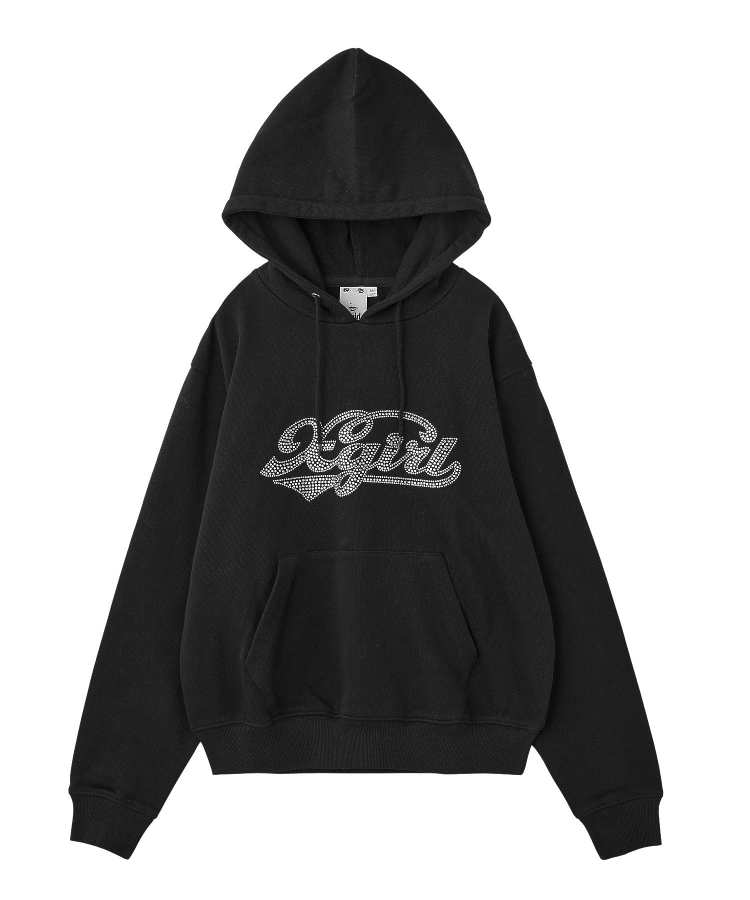 RHINESTONE CURSIVE LOGO SWEAT HOODIE