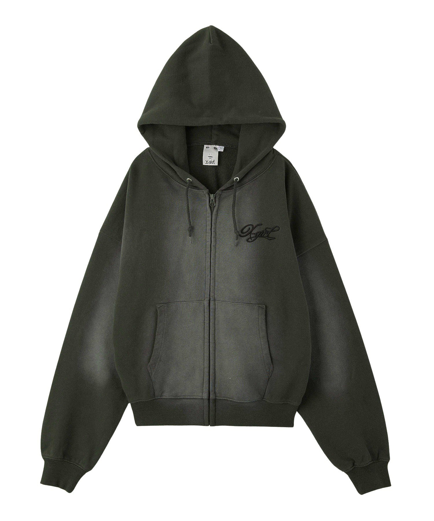 SPRAY PRINT ZIP UP HOODIE