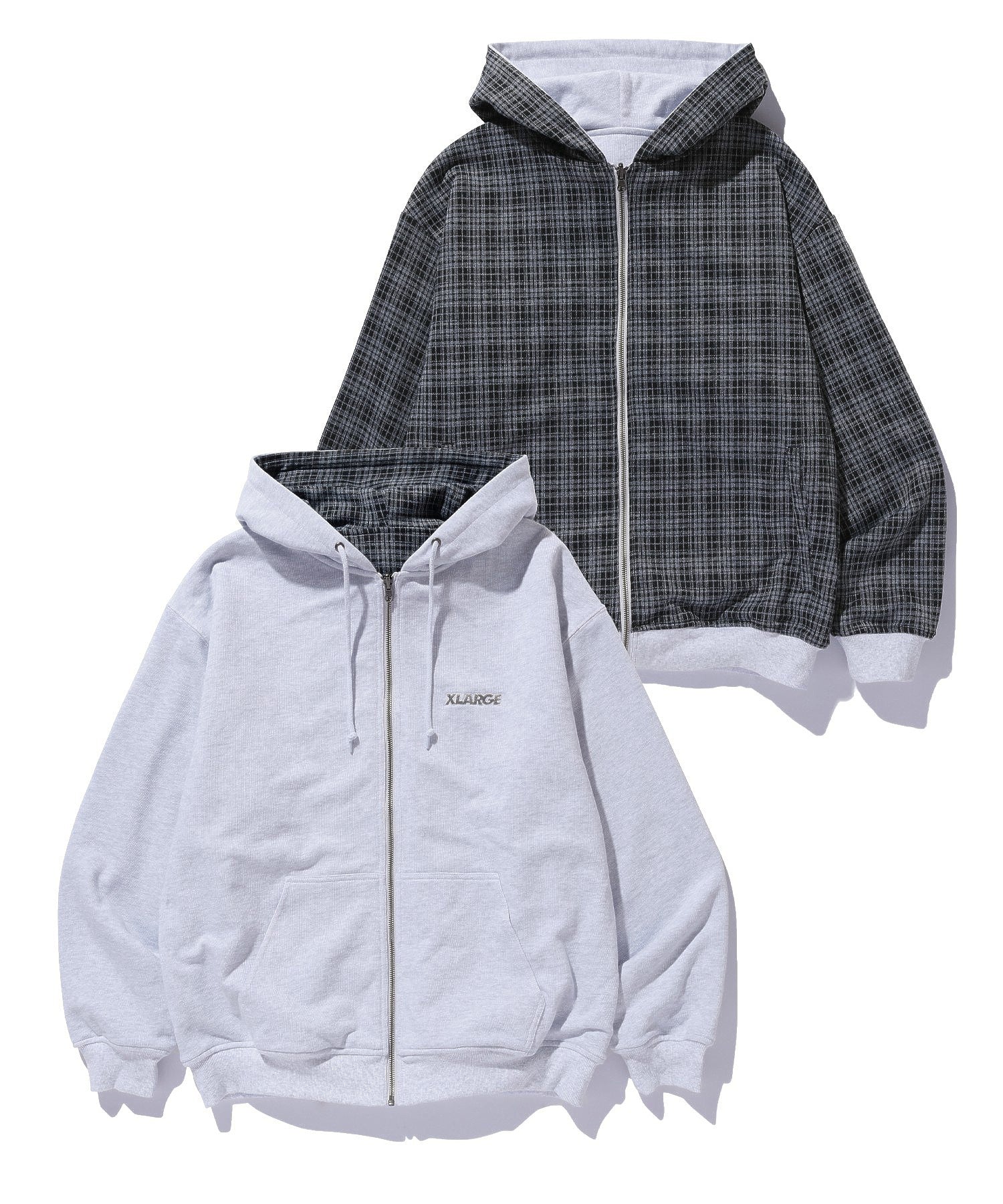 REVERSIBLE ZIP UP HOODED SWEATSHIRT