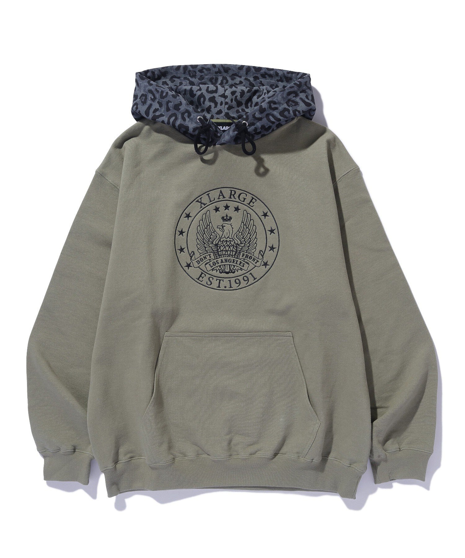 PATTERN BLOCKED HOODED SWEATSHIRT