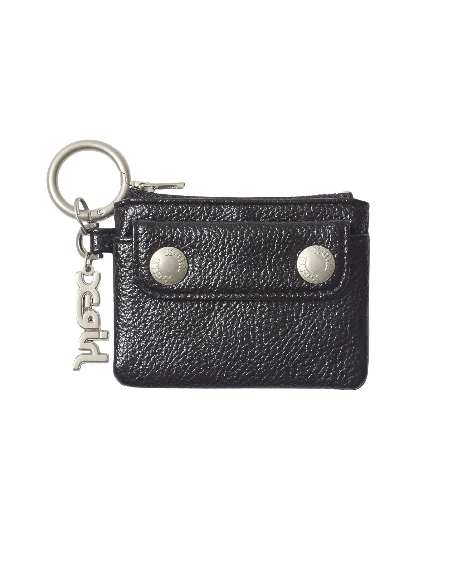 MILLS LOGO CHARM FAUX LEATHER COMPACT WALLET