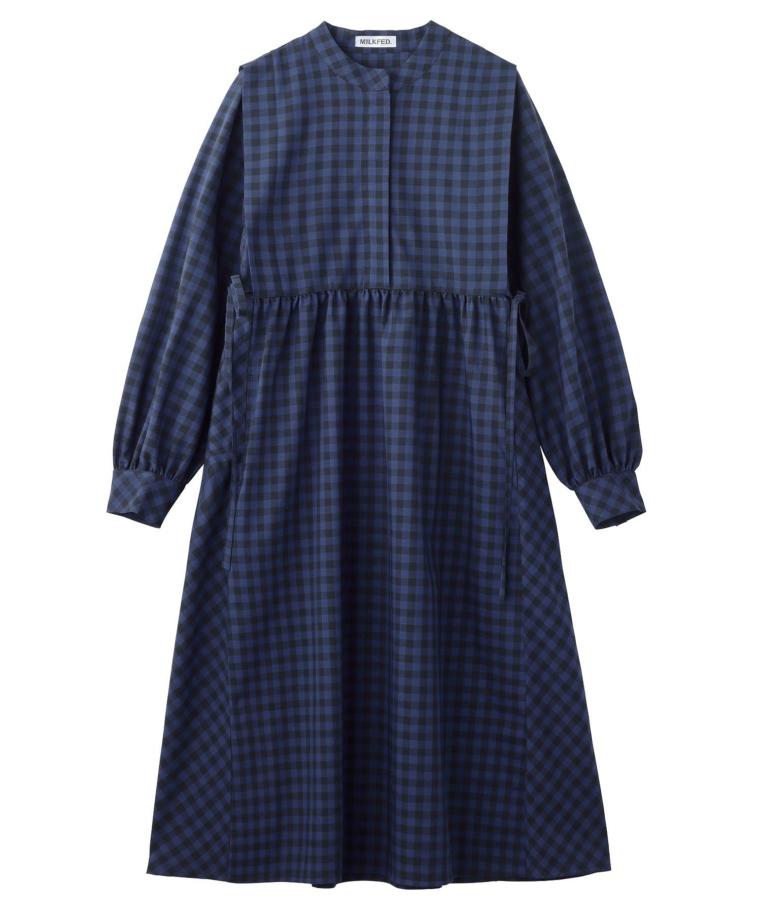 SIDE RIBBON PLAID DRESS MILKFED.