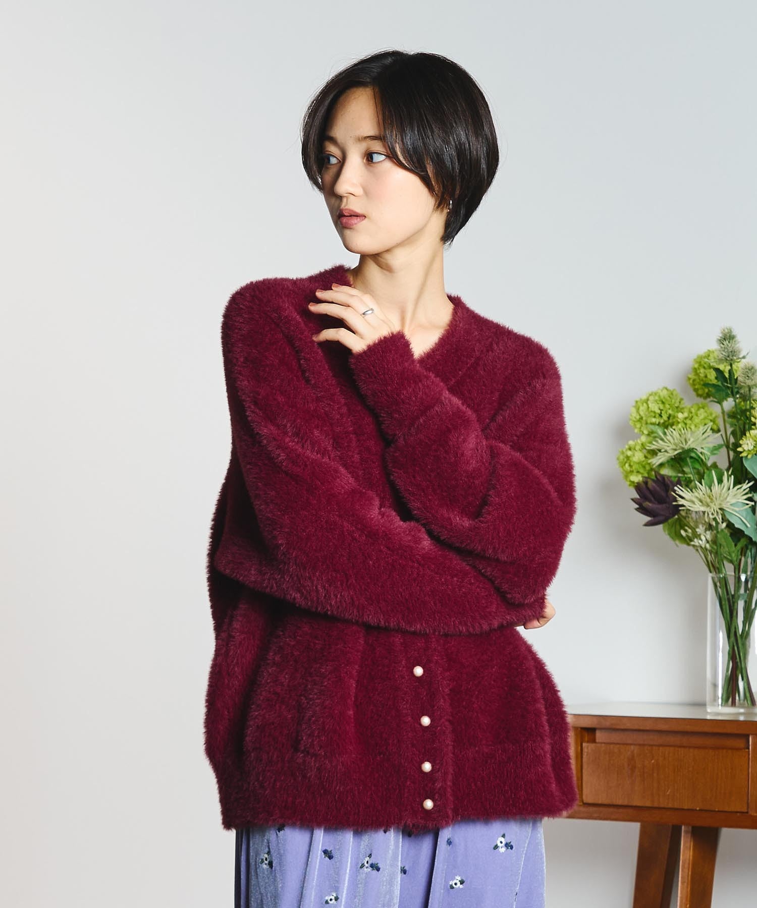 GENE HEAVENS/COTTON PEARL BUTTON CARDIGAN