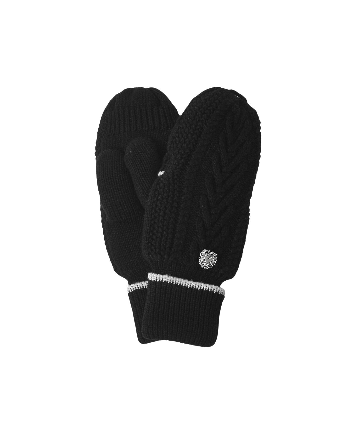 HEART CABLE MITTENS