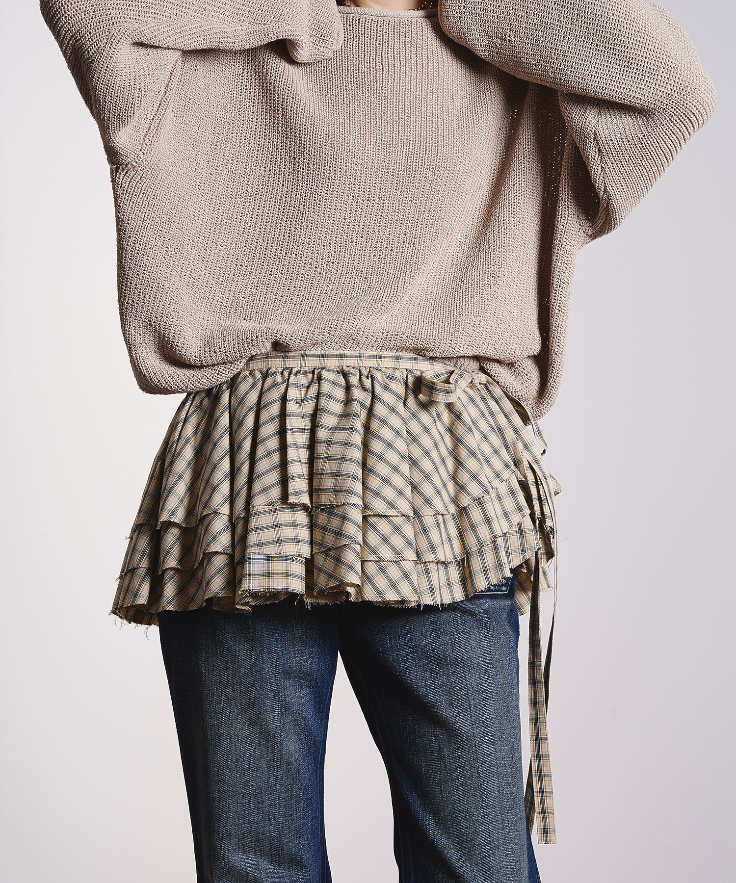 CREOLME/CHECK FRILL SKIRT