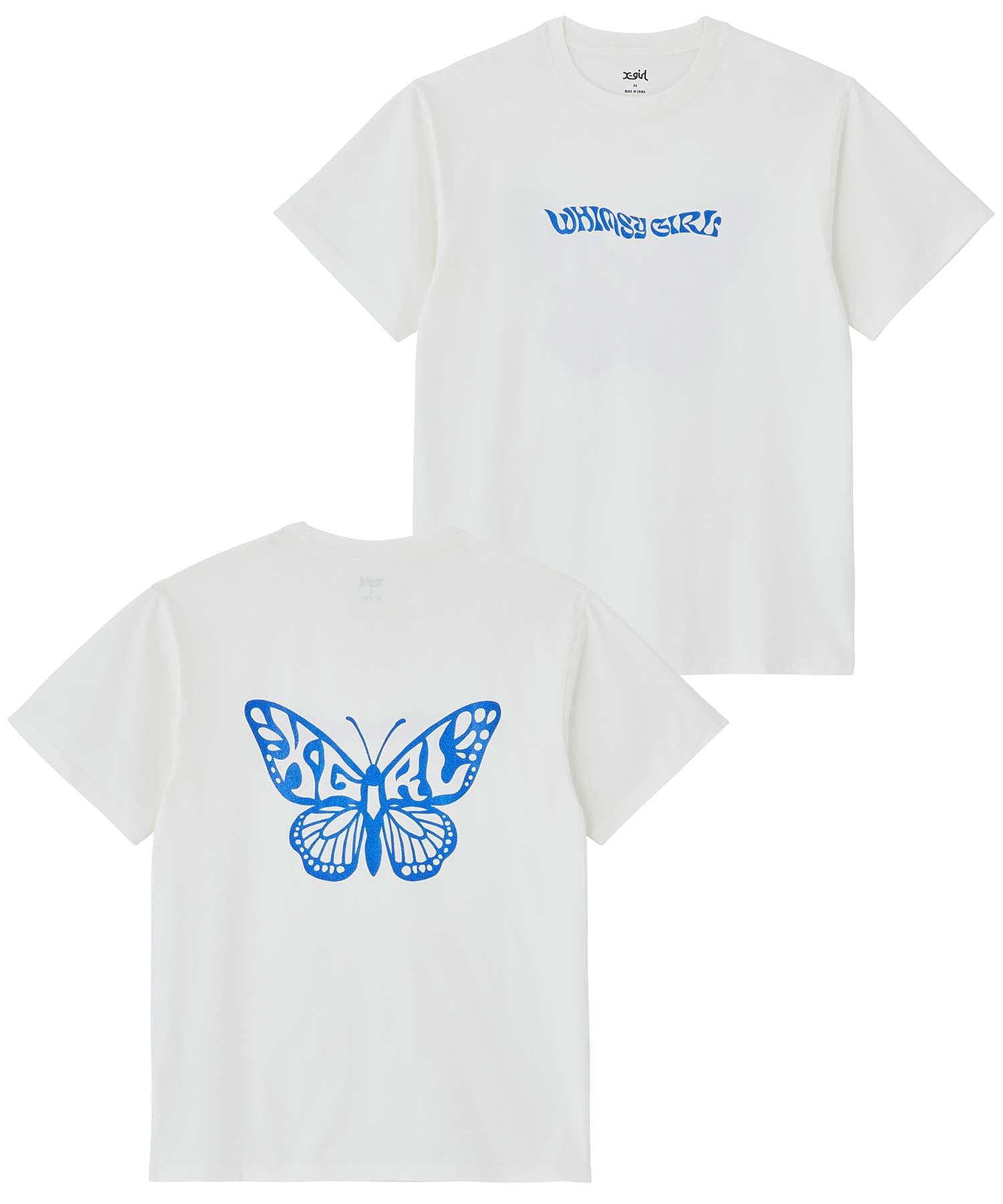 GLITTER BUTTERFLY LOGO S/S TEE X-girl