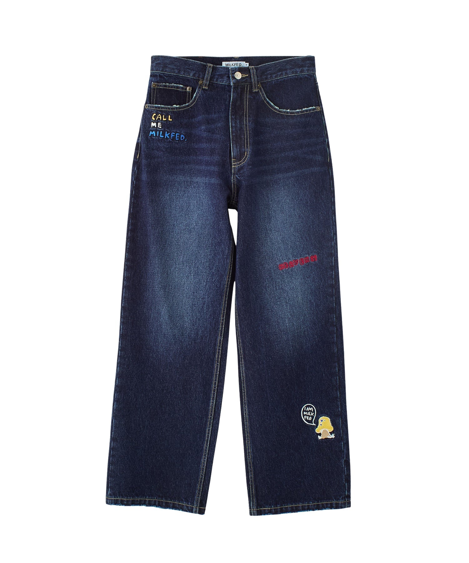 DOODLE EMBROIDERED DENIM PANTS
