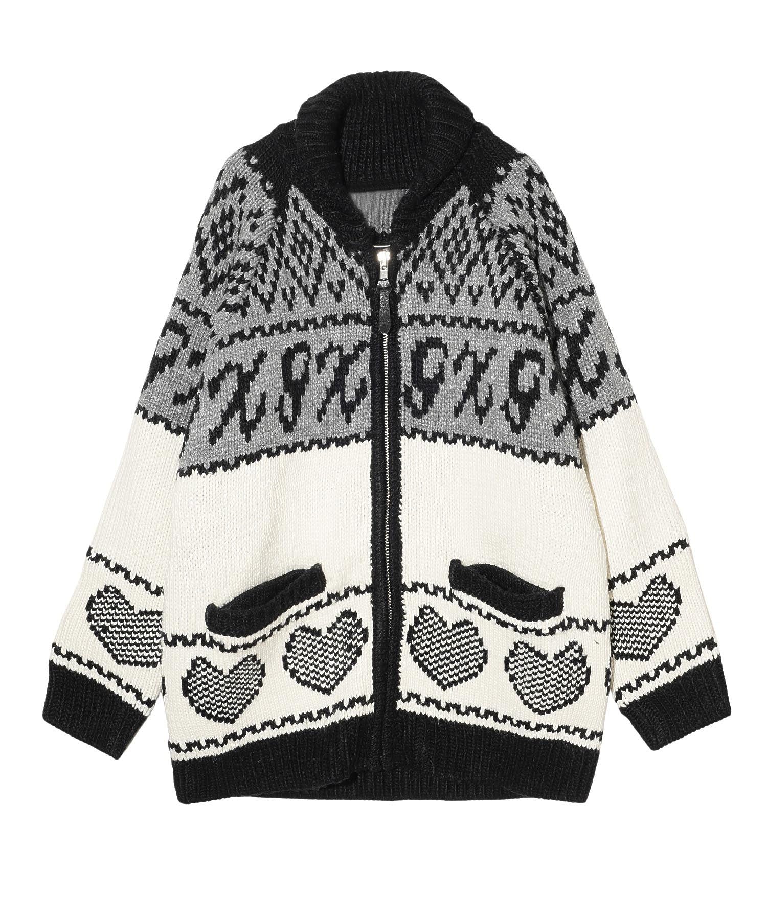 LOGO PATTERN NORDIC CARDIGAN X-girl