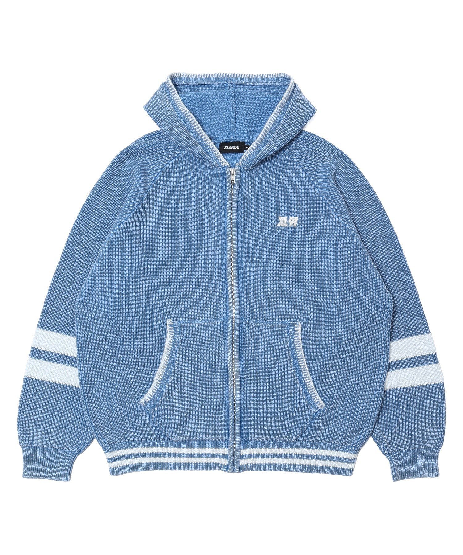 FADED ZIP HOODED SWEATER