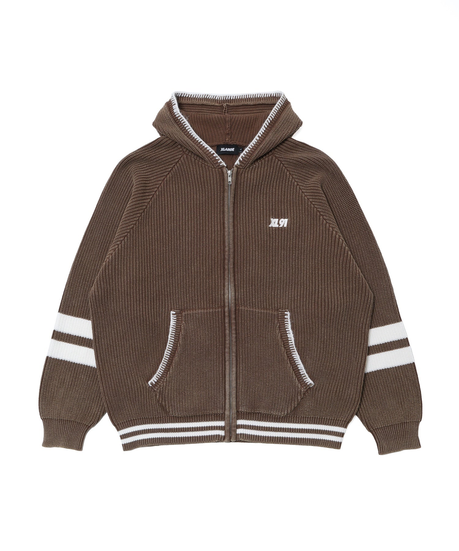 FADED ZIP HOODED SWEATER