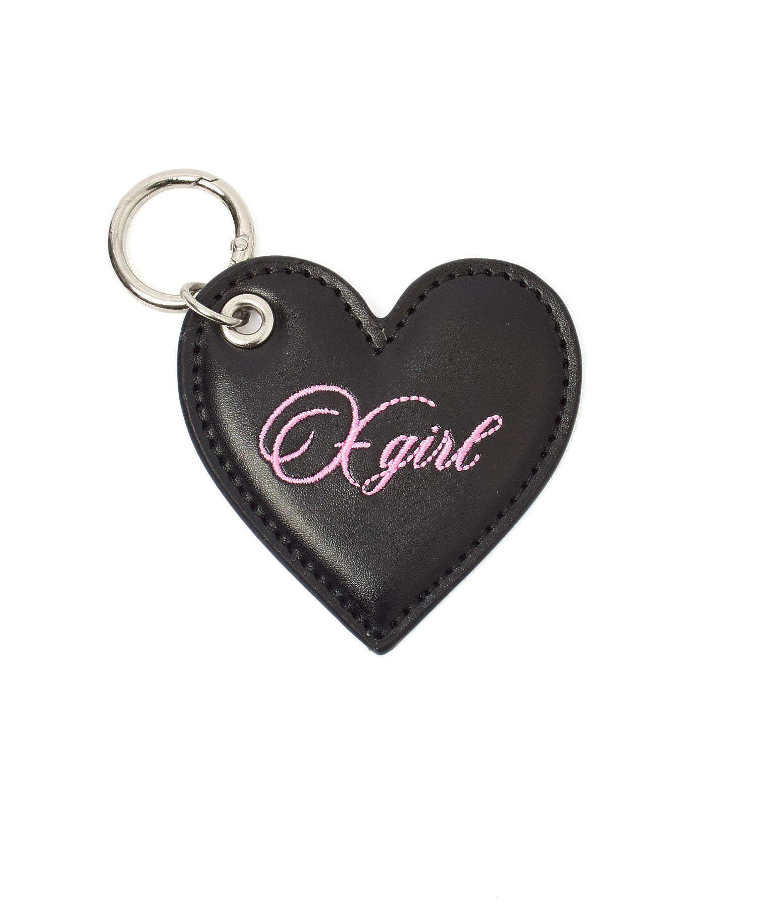 FAUX LEATHER HEART KEYRING