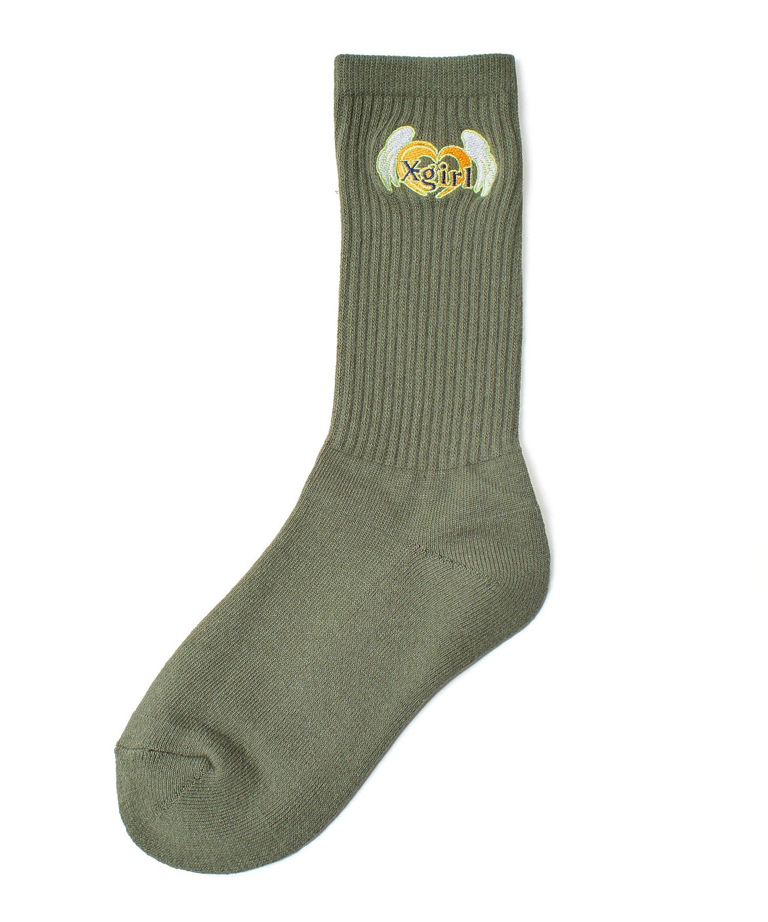 HEART AND WING EMBROIDERED SOCKS