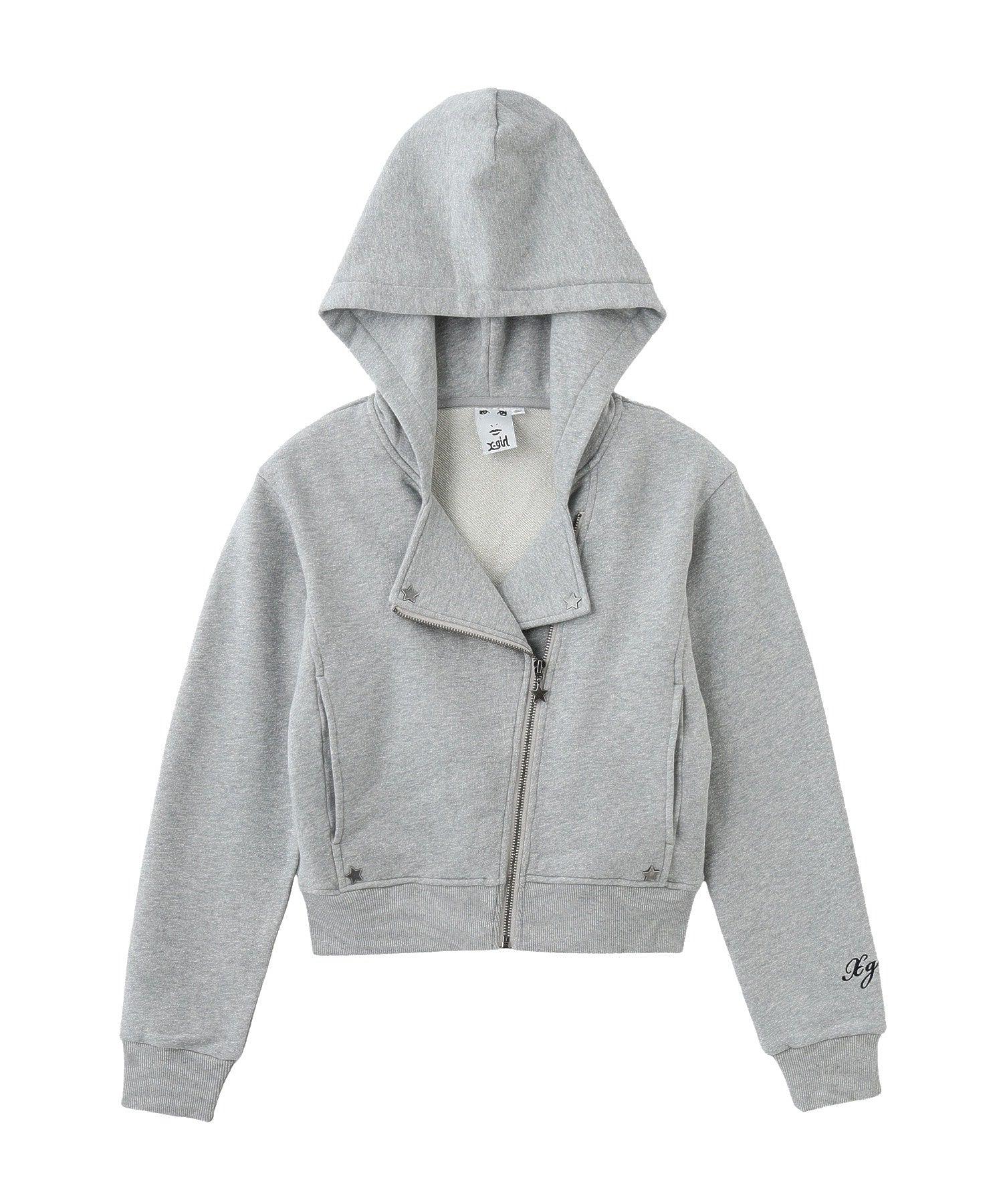 DOUBLE COLLAR ZIP UP SWEAT HOODIE