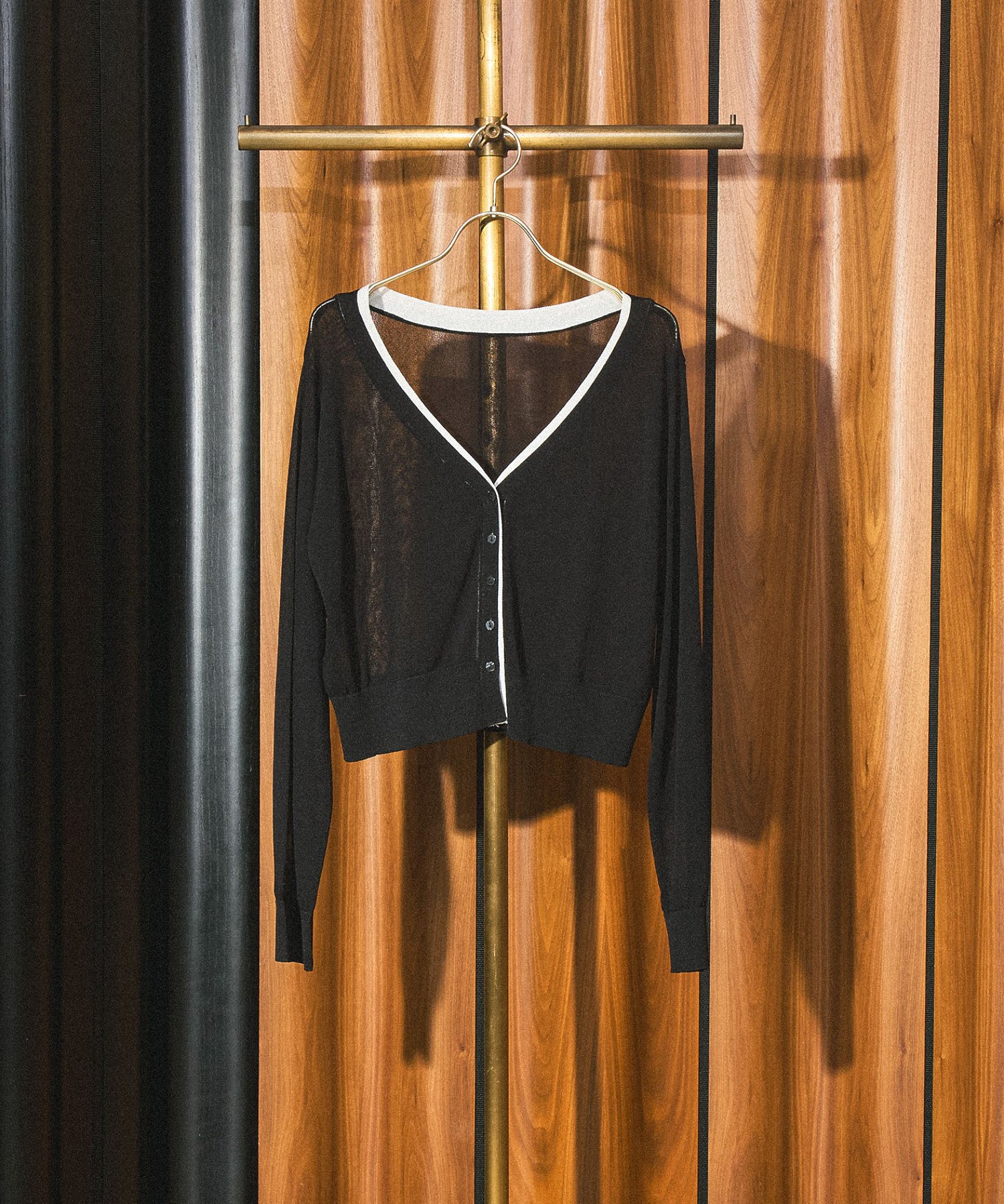 KNITTED RIB CARDIGAN