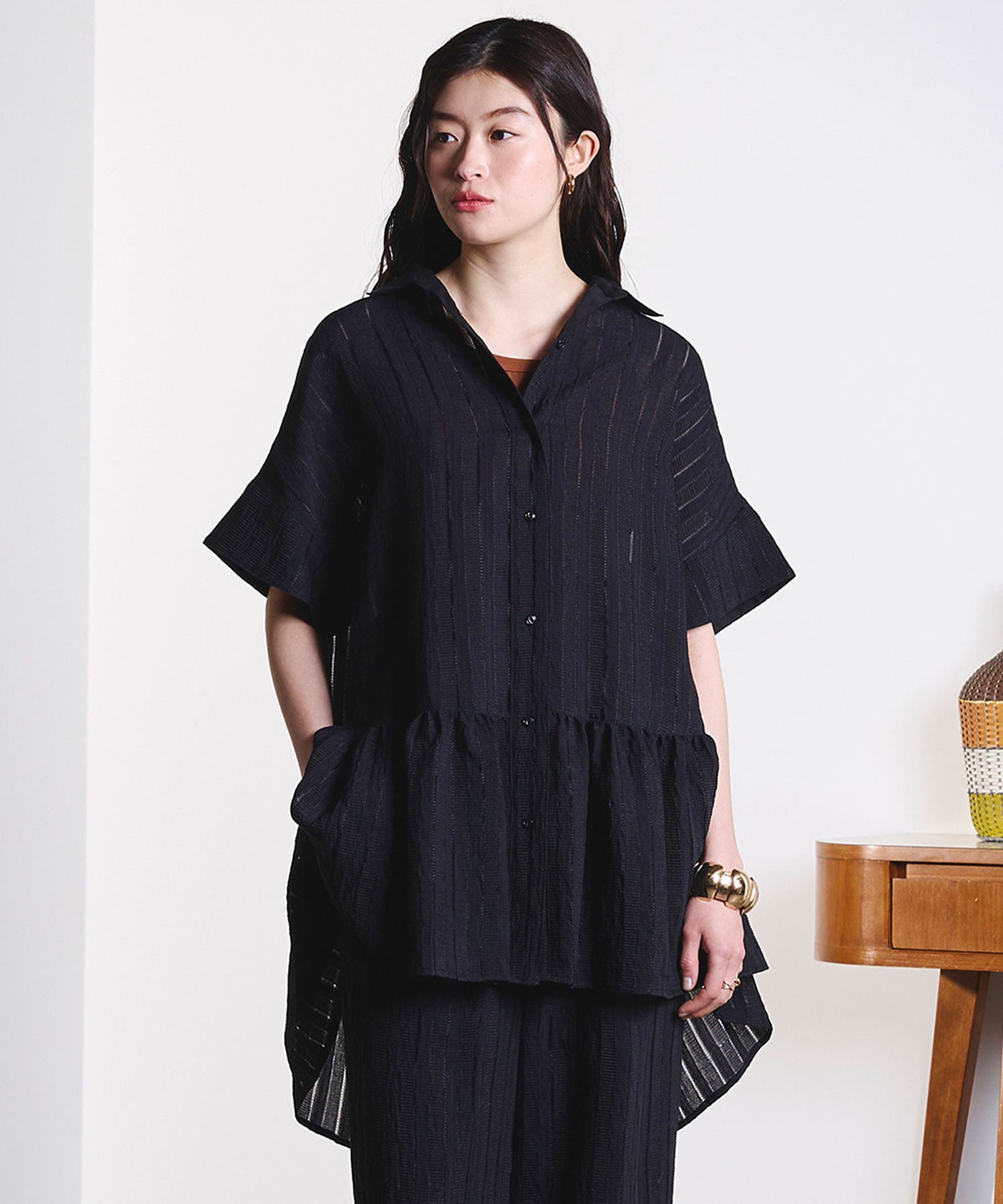 GENE HEAVENS/TIERED HEM S/S SHIRT