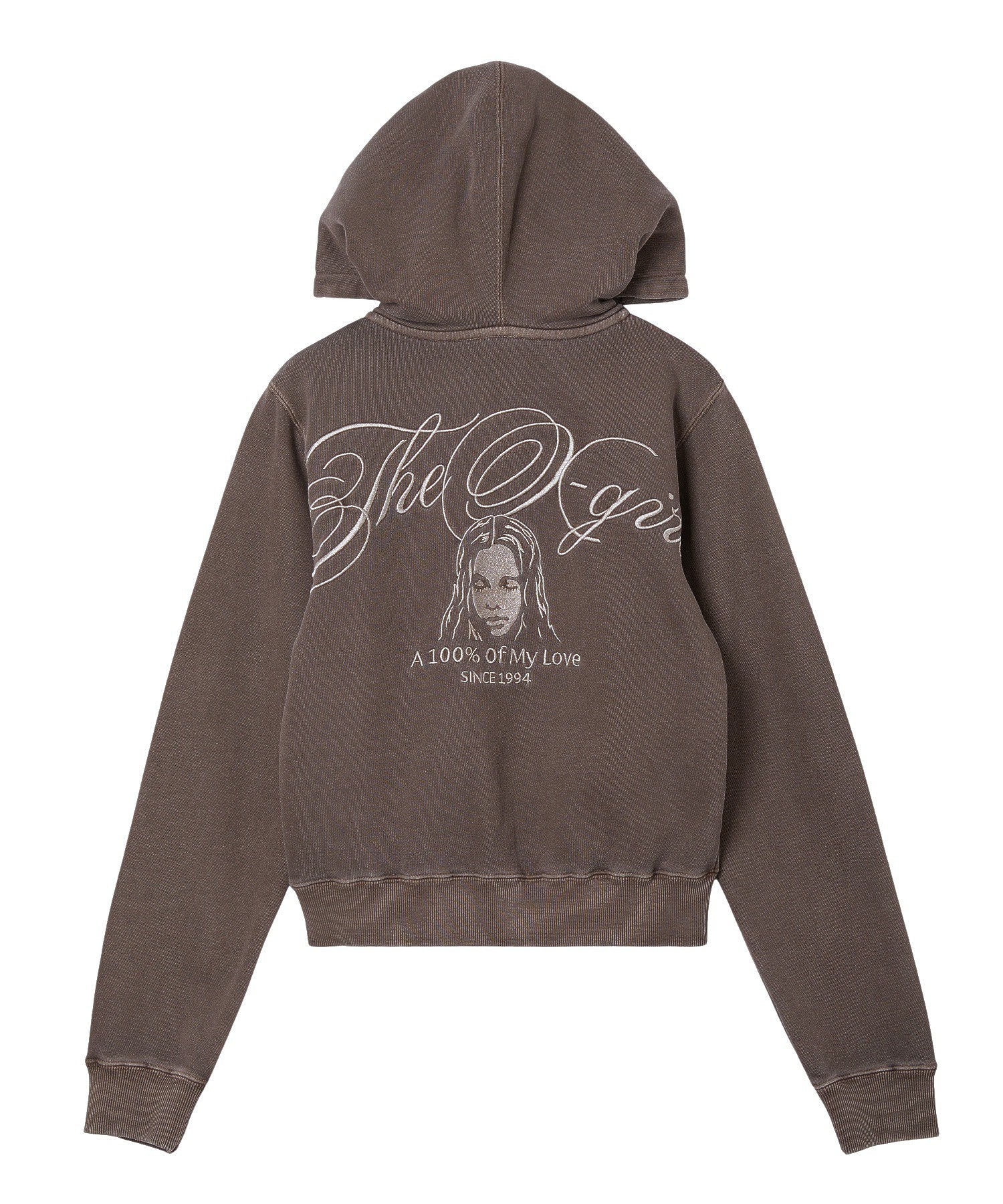 FACE AND SCRIPT LOGO COMPACT ZIP UP SWEAT HOODIE